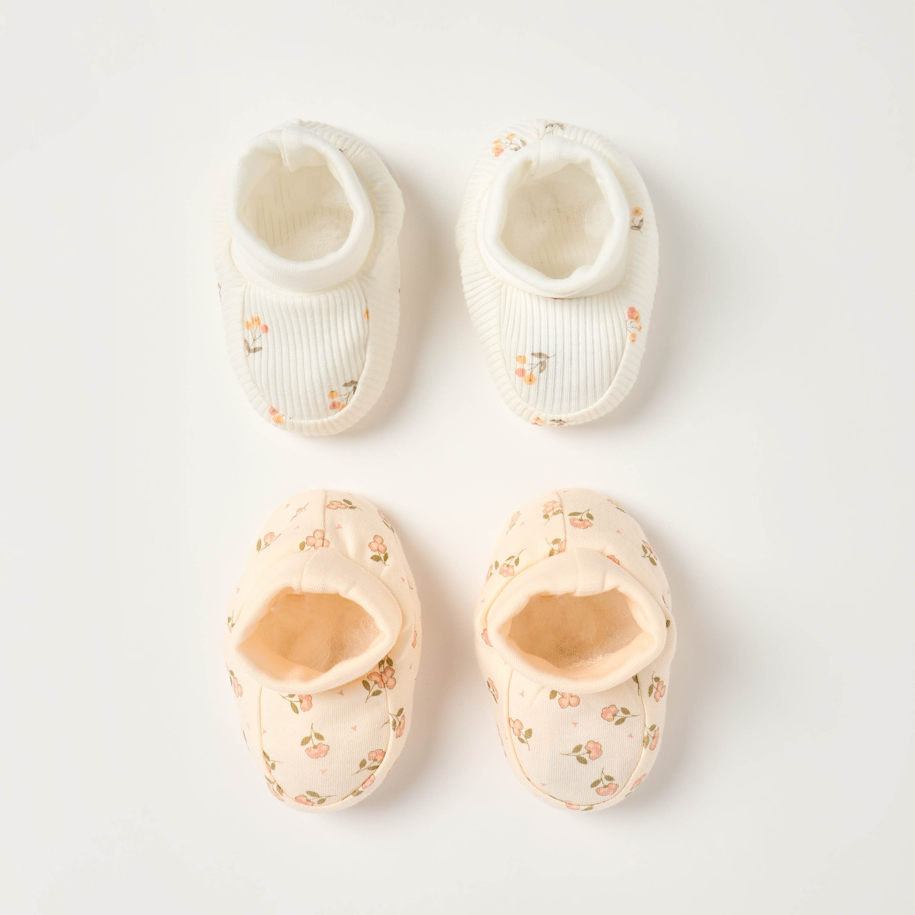 Juniors Floral Print Booties - Set of 2-baby-girls-shoes-booties-image-1