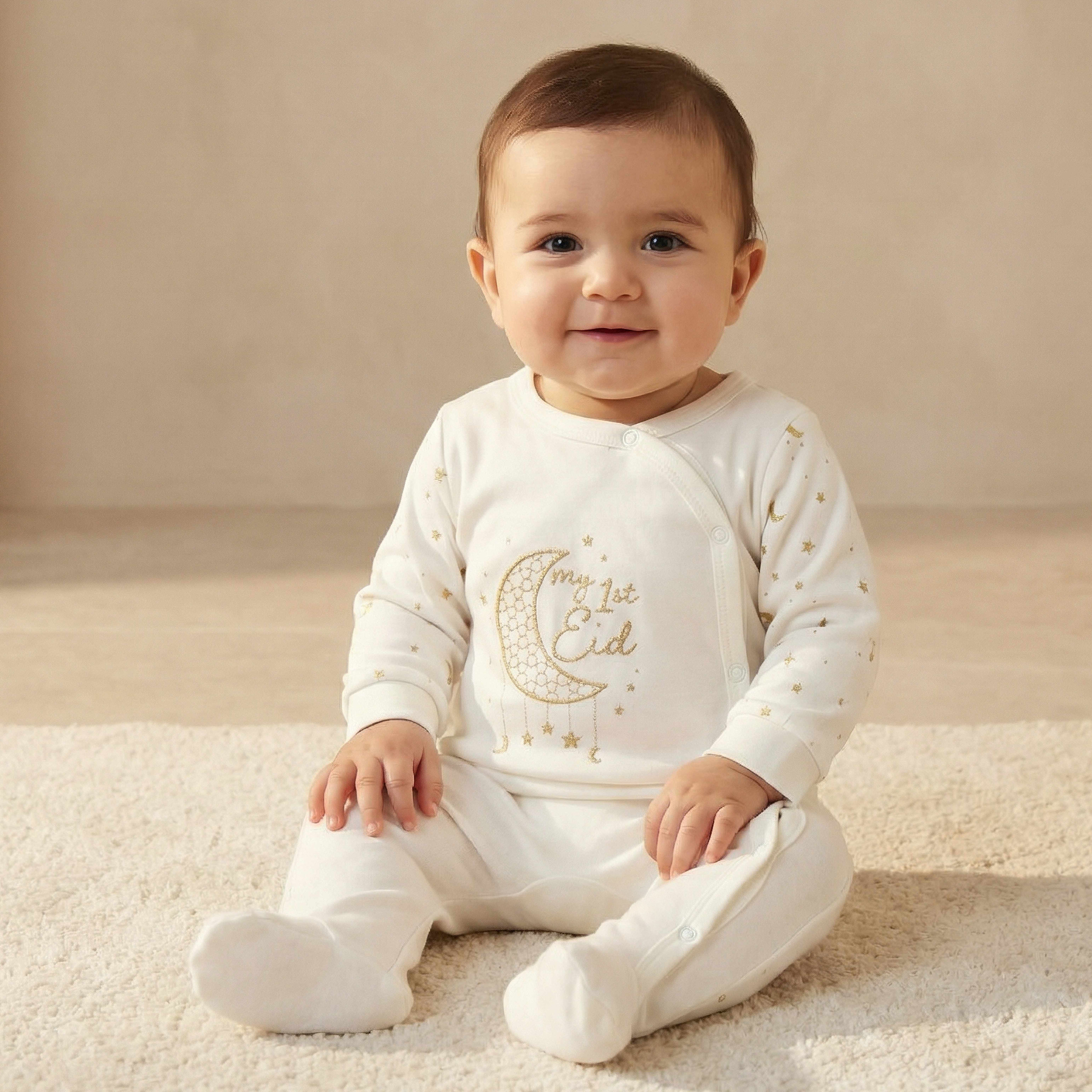 Giggles Cotton Round Neck Long Sleeve Sleepsuit with Snap Button Closure-baby-girls-clothing-nightwear-sleepsuits-image-1