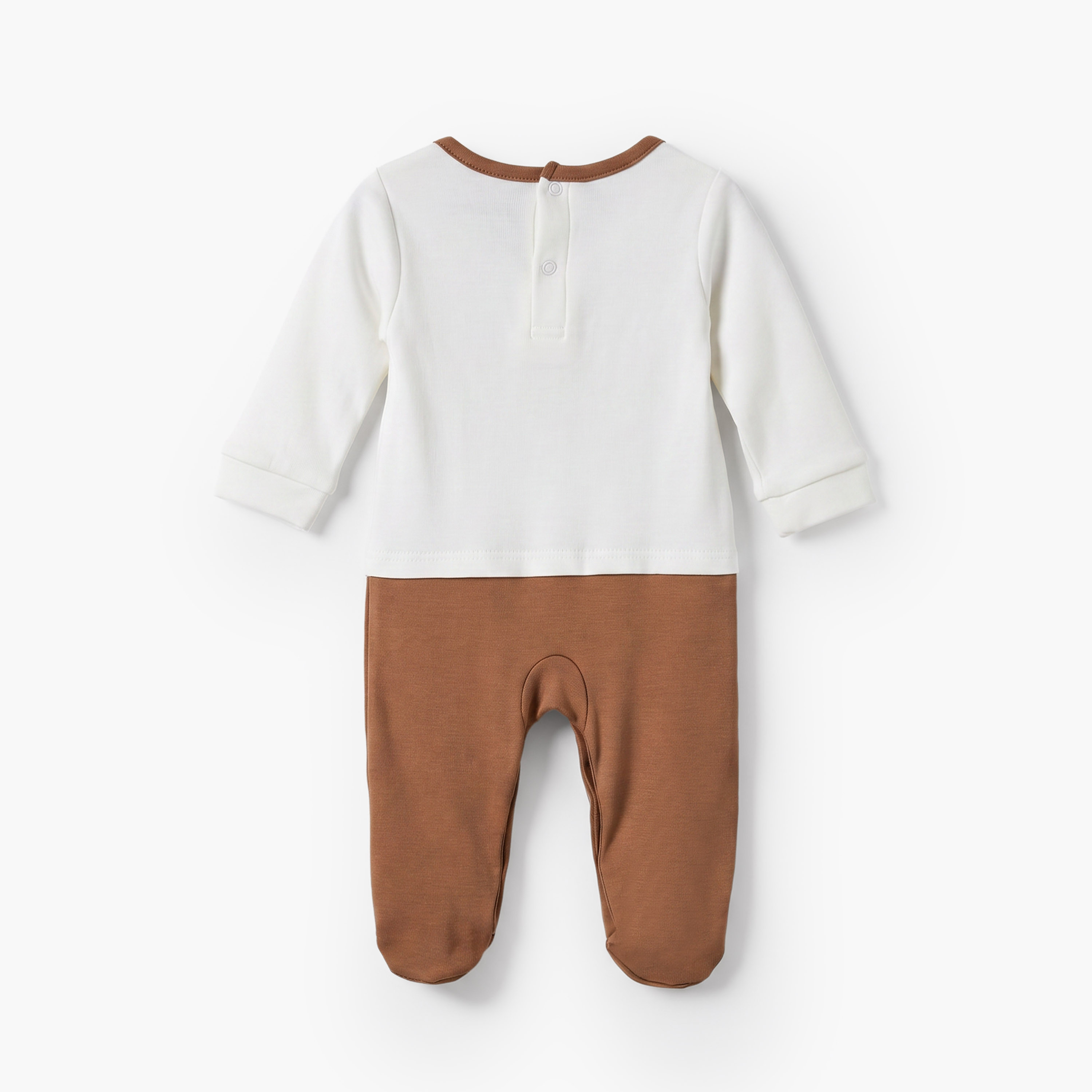 Juniors Cotton Round Neck Long Sleeves Sleepsuit with Teddy Bear Print-baby-boys-clothing-nightwear-sleepsuits-image-2