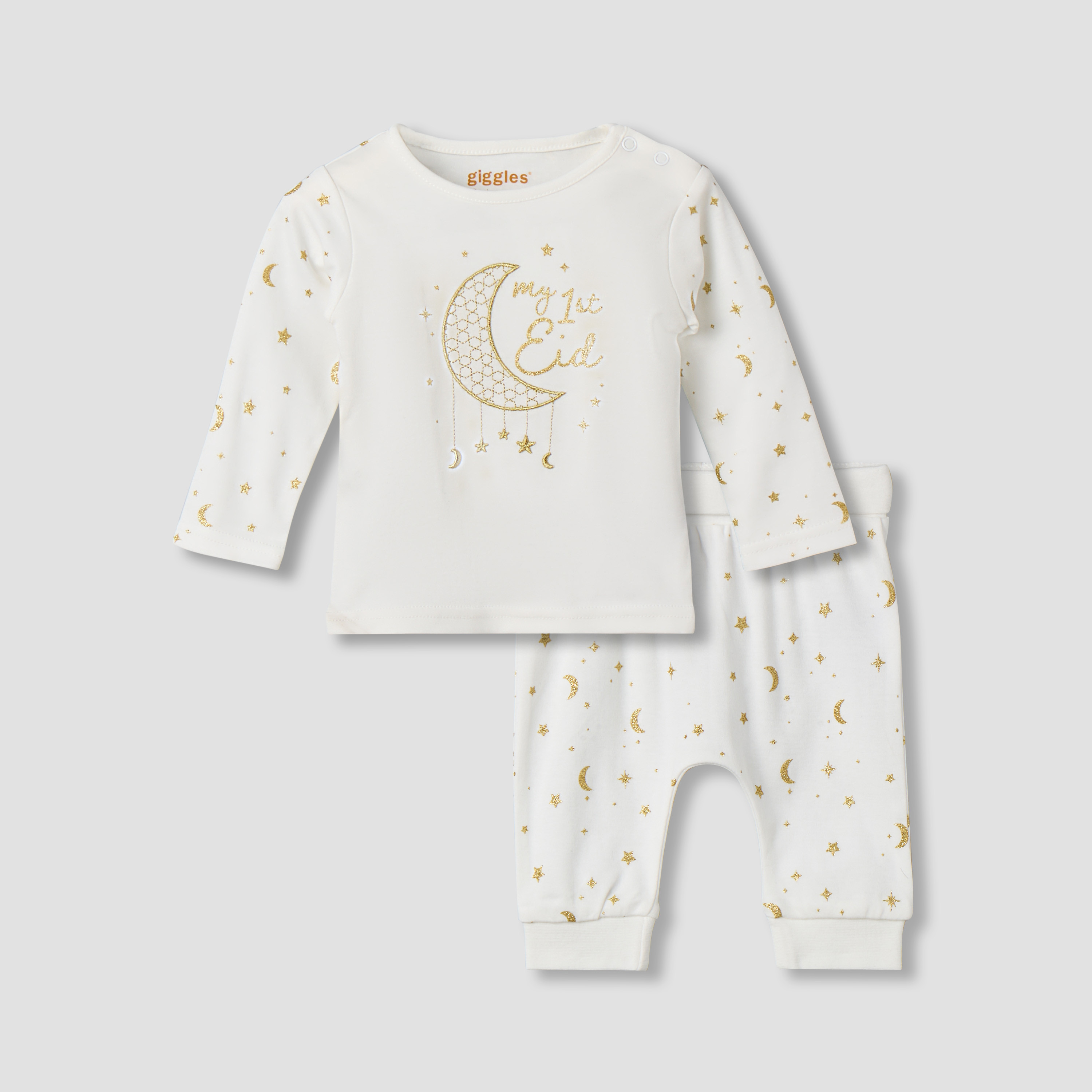 طقم بيجاما قطن بطبعات بياقة مستديرة وأكمام طويلة من جيجلز-baby-girls-clothing-nightwear-pyjamasets-image-6