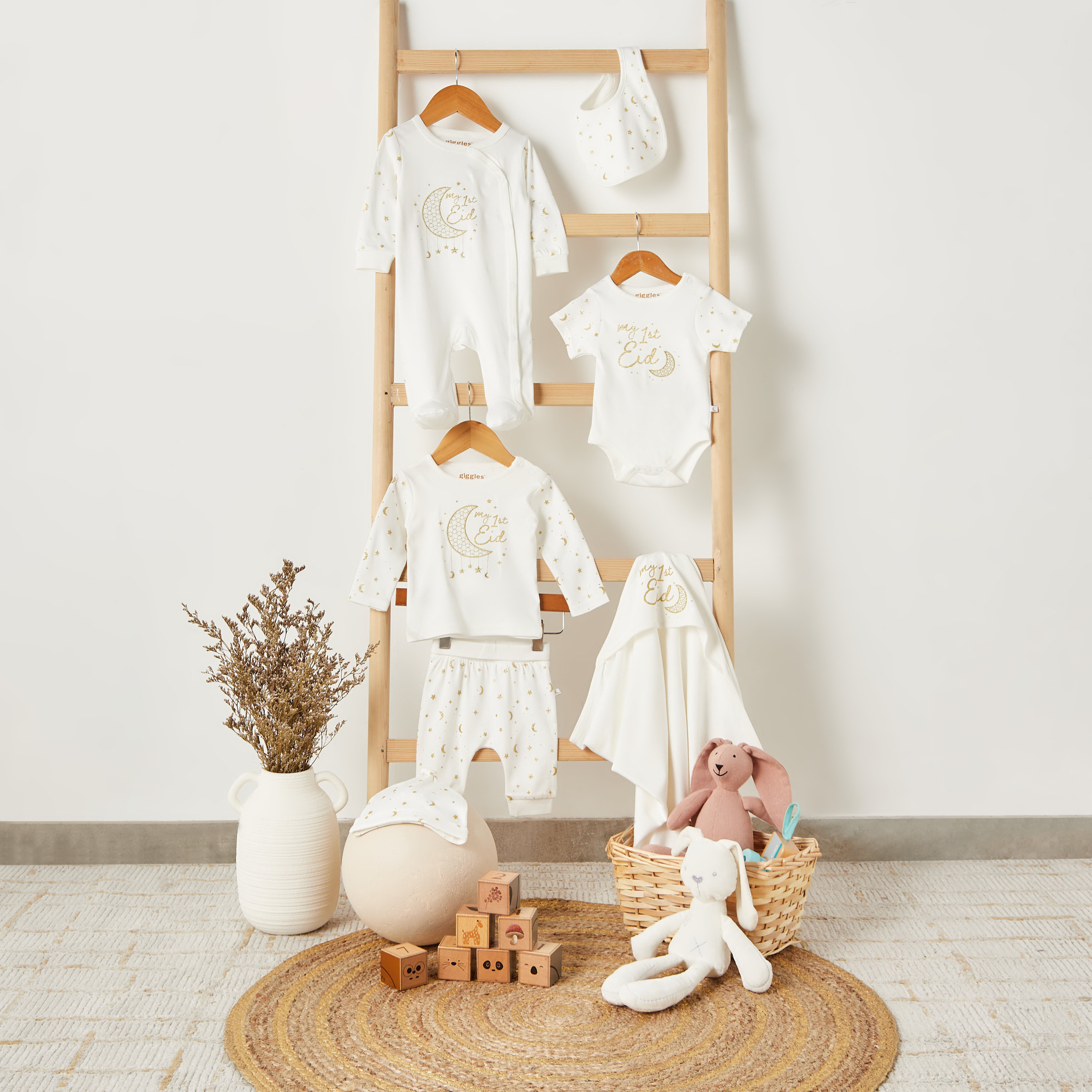 طقم بيجاما قطن بطبعات بياقة مستديرة وأكمام طويلة من جيجلز-baby-girls-clothing-nightwear-pyjamasets-image-1