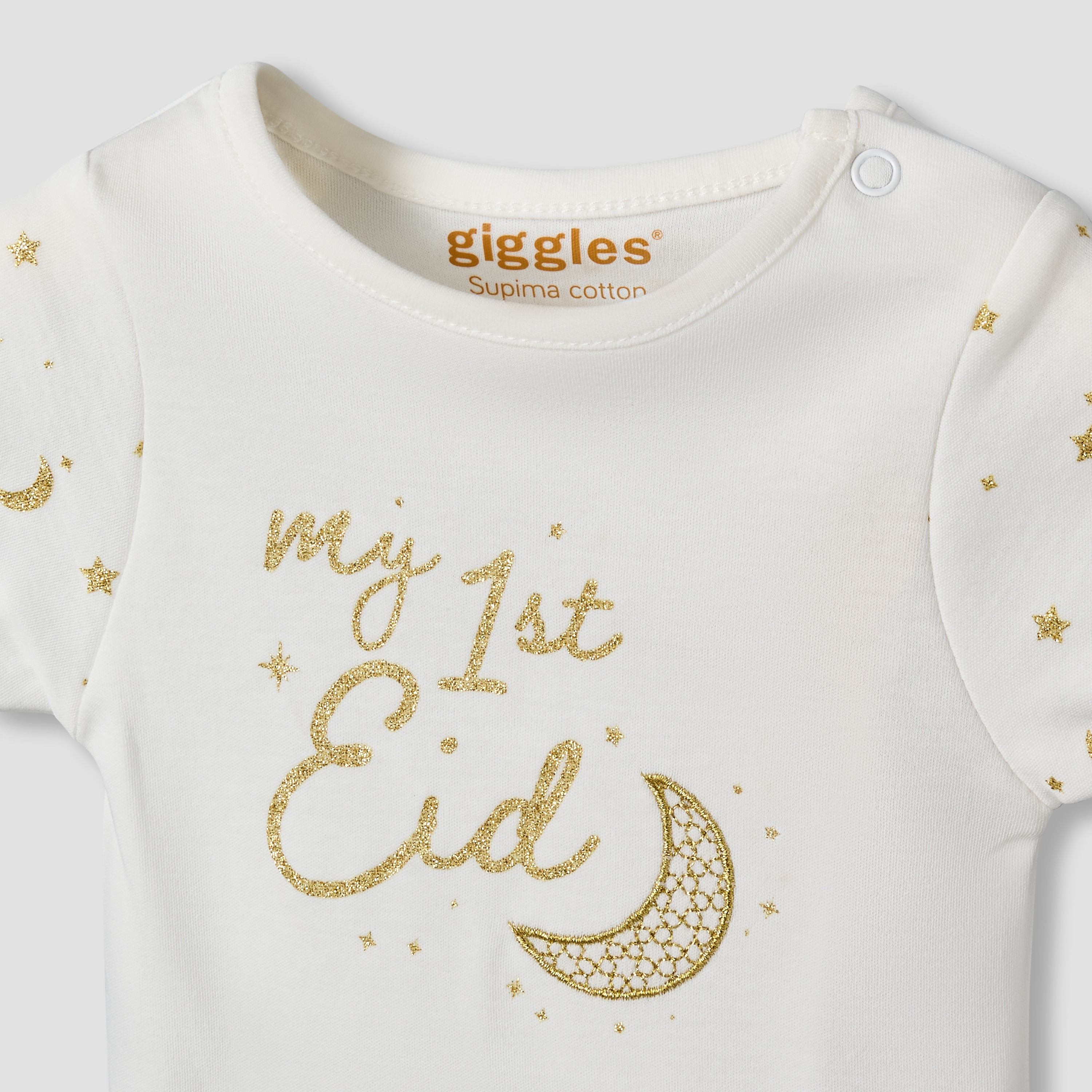 Giggles Round Neck Short Sleeve Bodysuit with Snap Button Closure-baby-boys-clothing-bodysuits-image-4