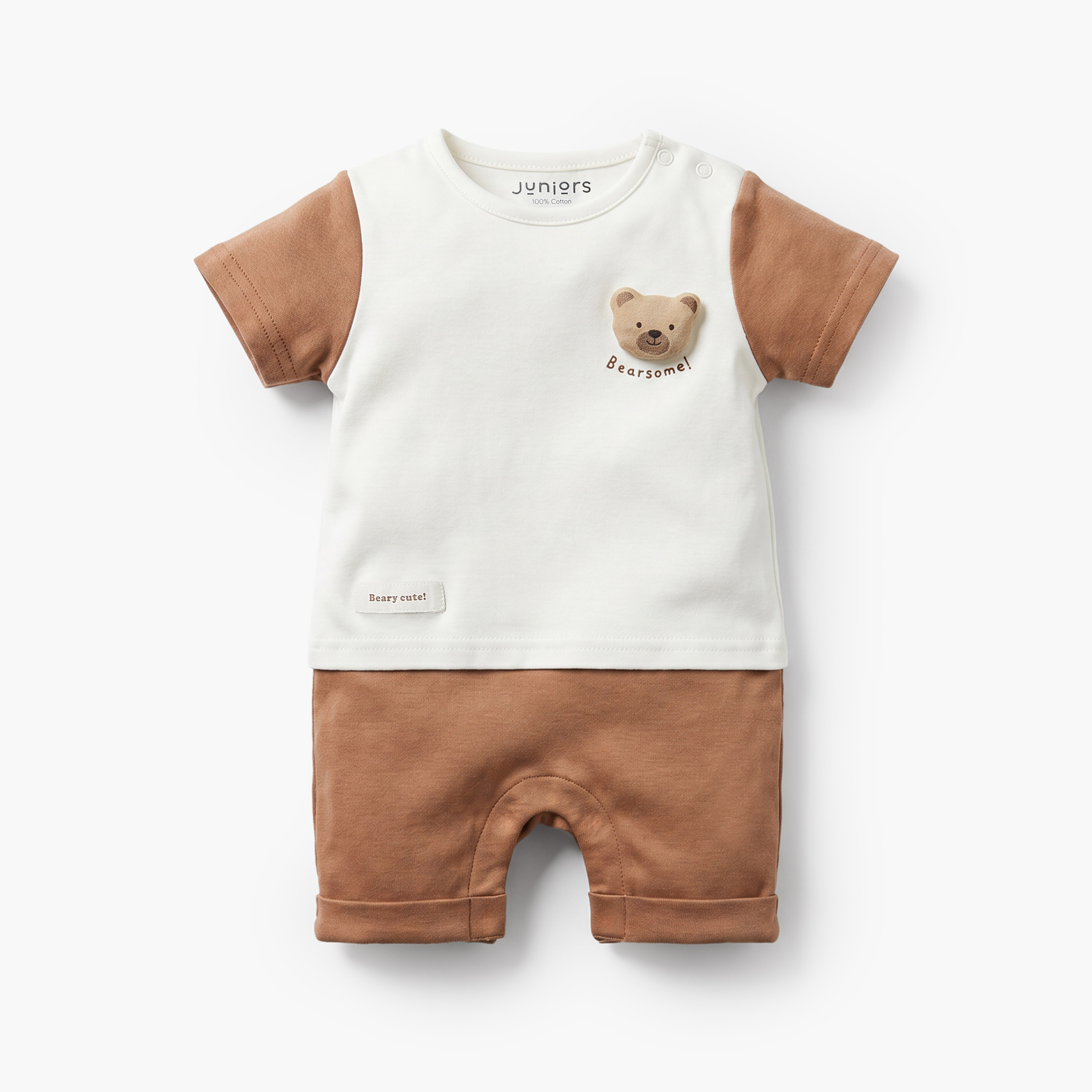 Juniors Crew Neck Short Sleeves Romper with Toy-baby-boys-clothing-rompers-image-1