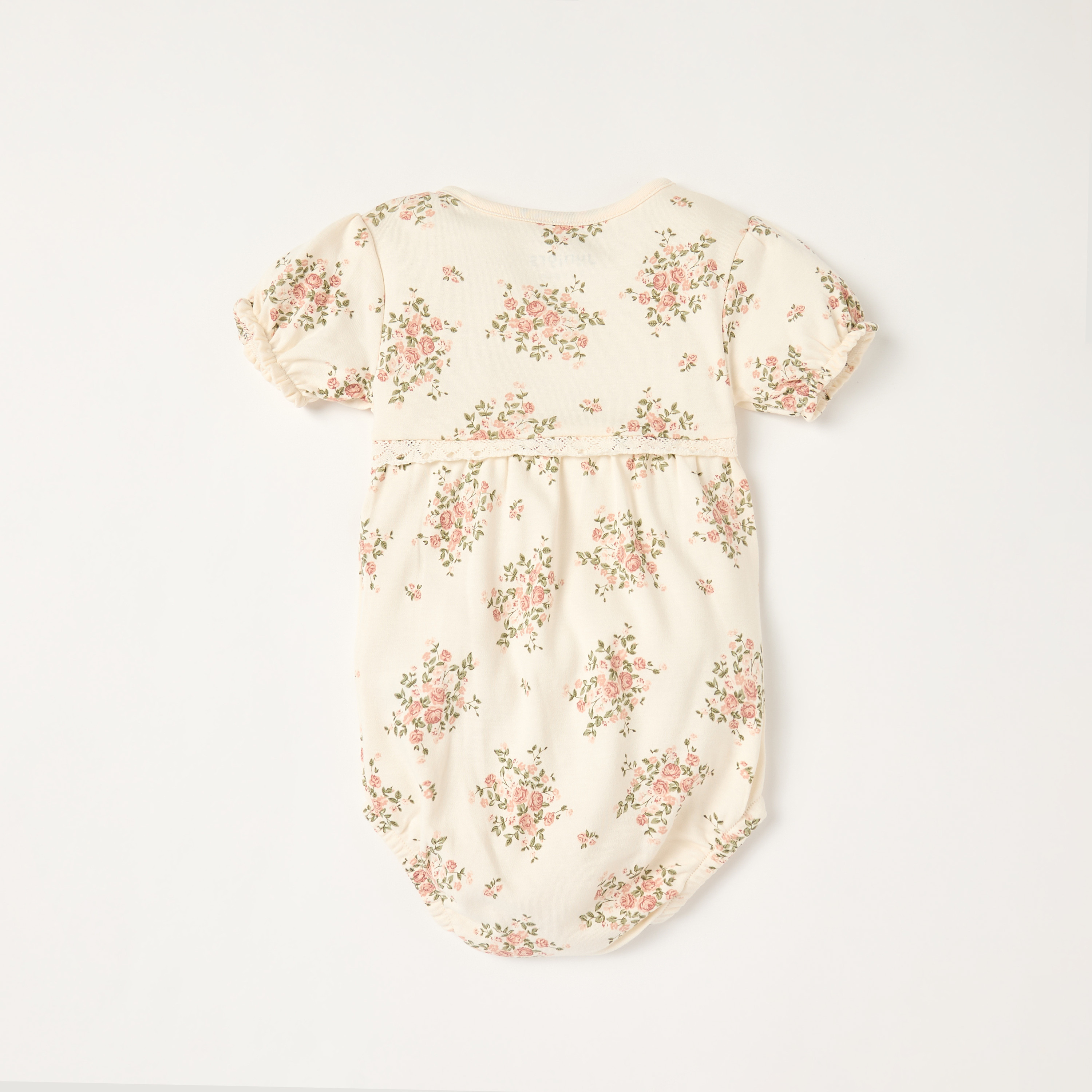 Juniors Floral Print Romper with Snap Button Closure-baby-girls-clothing-rompers-image-2