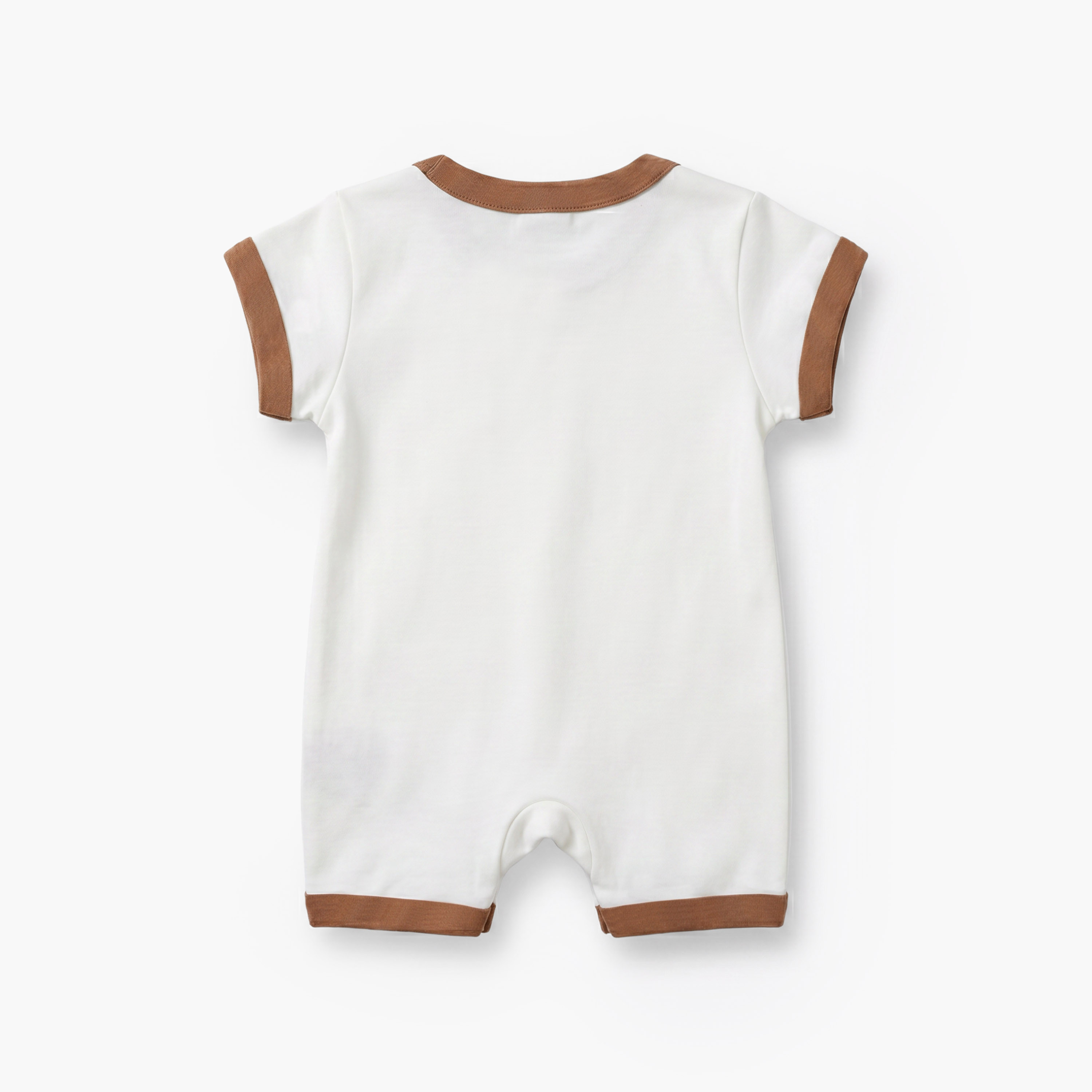 Juniors Crew Neck Short Sleeves Romper with Bear Print-baby-boys-clothing-rompers-image-3