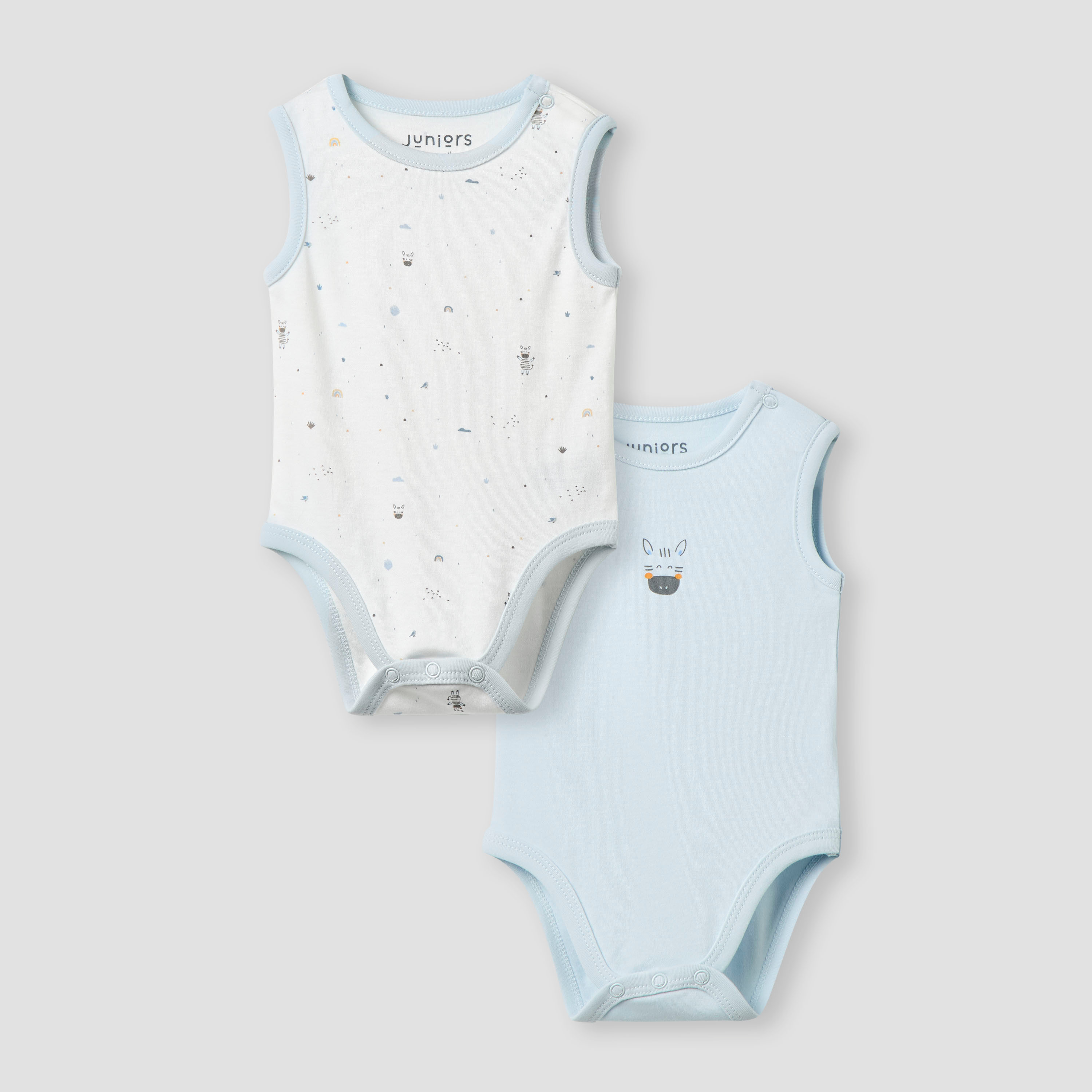 Juniors Printed Sleeveless Bodysuit - Set of 2-baby-boys-clothing-bodysuits-image-1