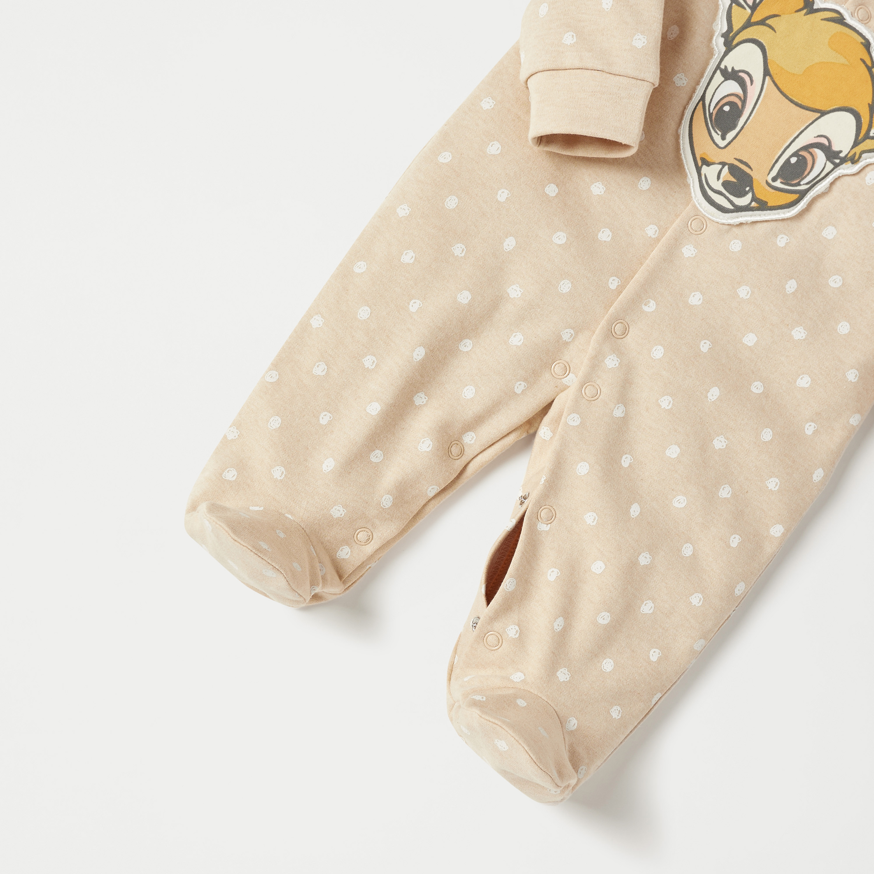بدلة نوم مغلقة القدمين بأزرار إغلاق وزخارف بامبي من ديزني-baby-girls-clothing-nightwear-sleepsuits-image-4