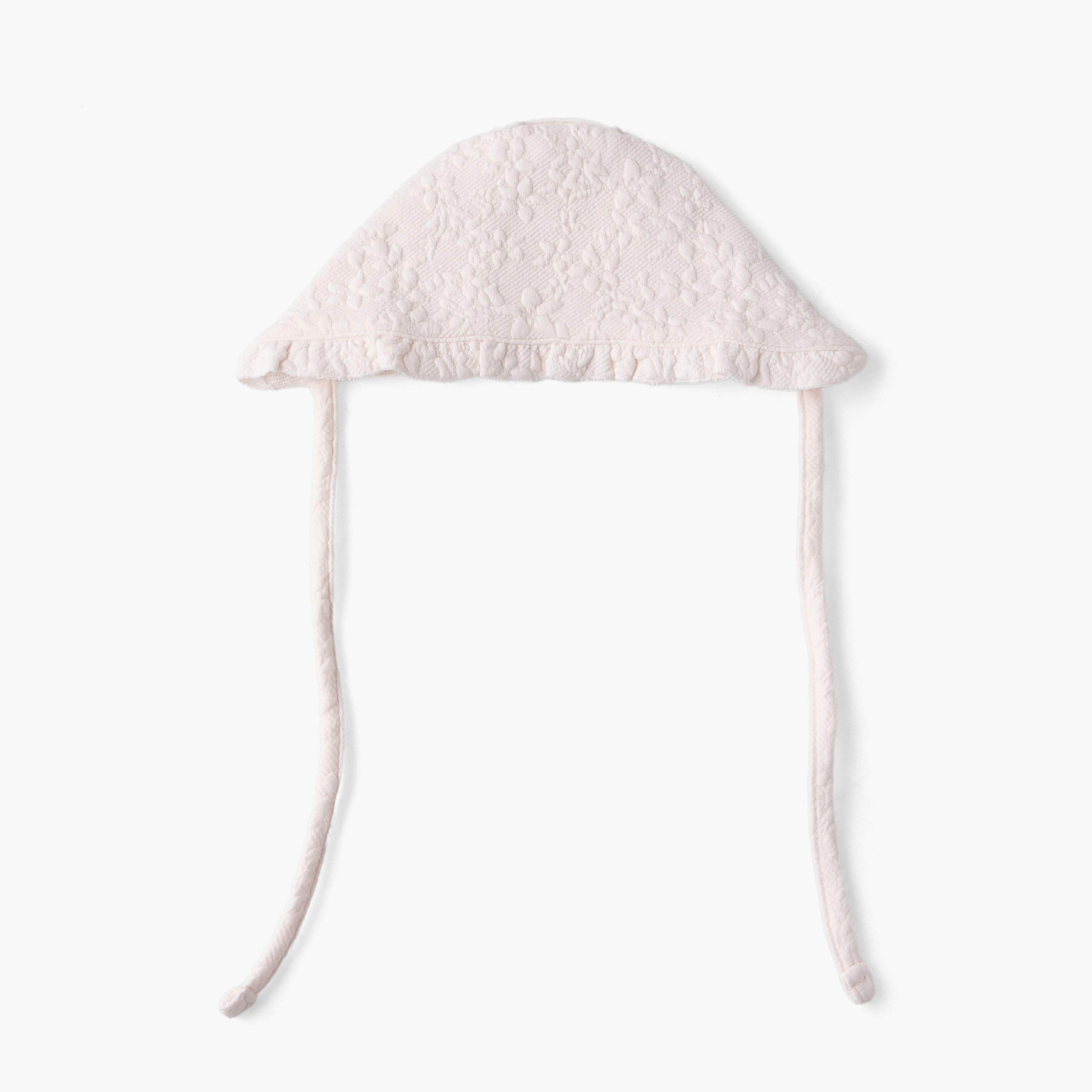 Giggles Cap with Floral Textured Design-baby-girls-clothing-winterwear-winteraccessories-image-1