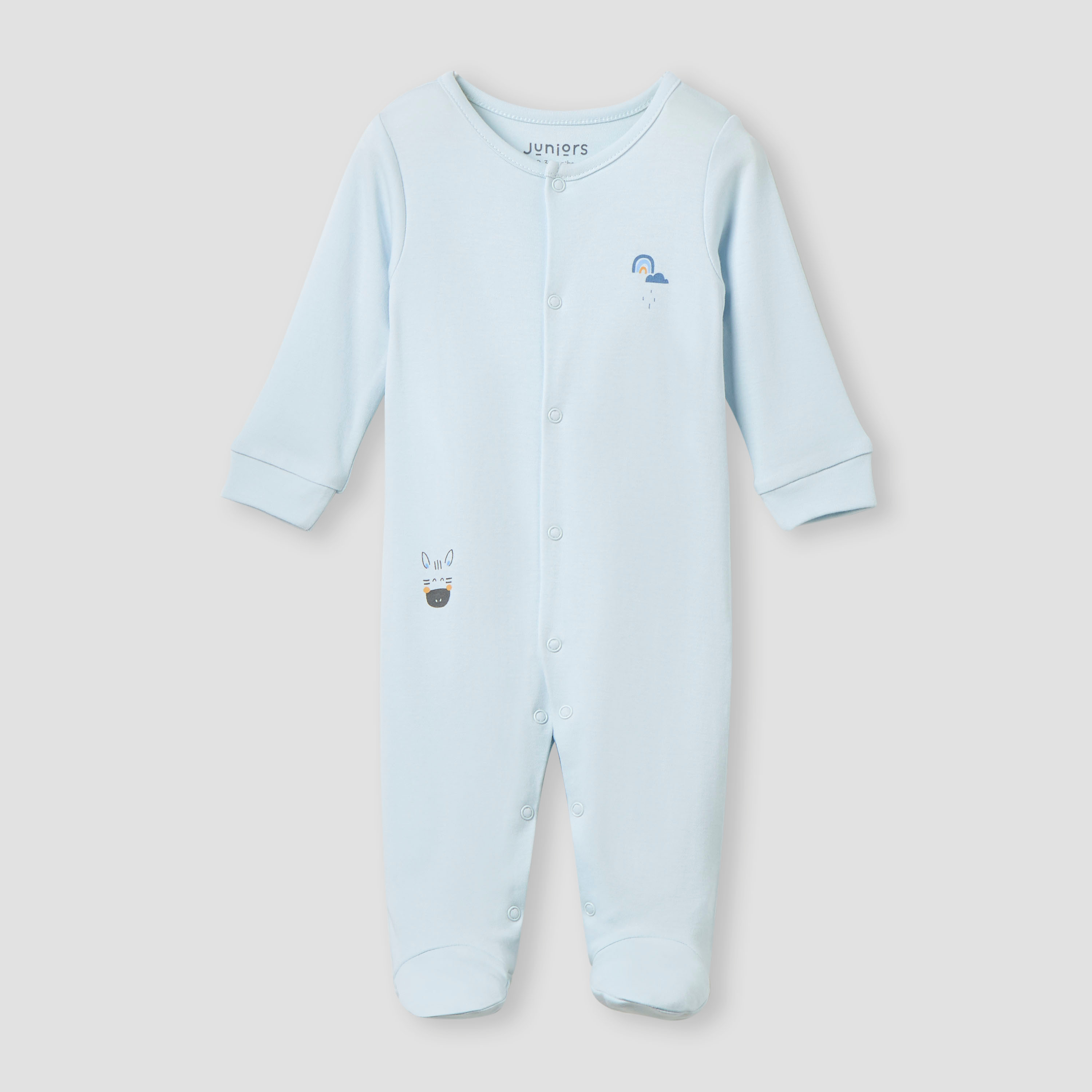 بدلة نوم بطبعات بأكمام طويلة وأزرار إغلاق من جونيورز -  قطعتين-baby-boys-clothing-nightwear-sleepsuits-image-2