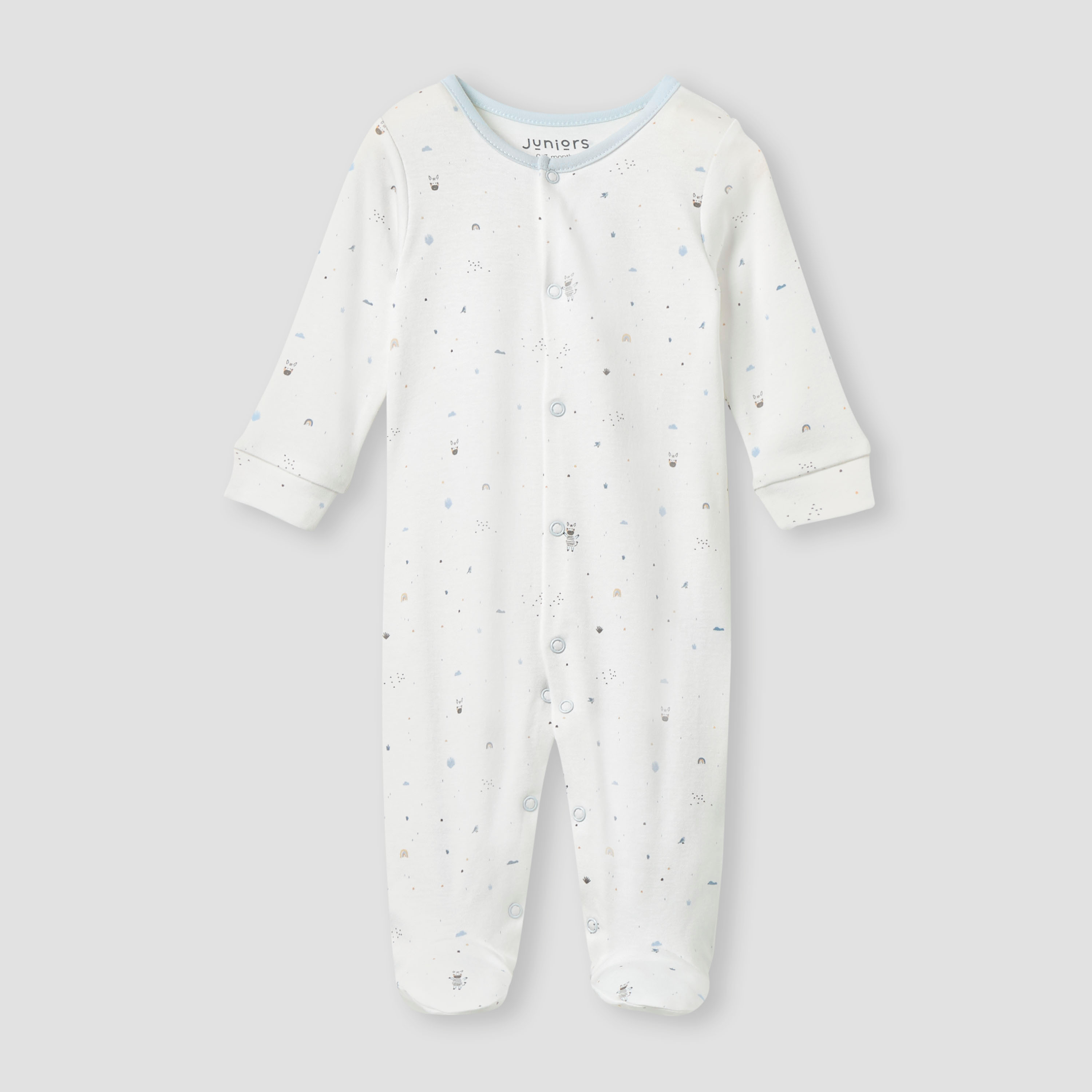 بدلة نوم بطبعات بأكمام طويلة وأزرار إغلاق من جونيورز -  قطعتين-baby-boys-clothing-nightwear-sleepsuits-image-3