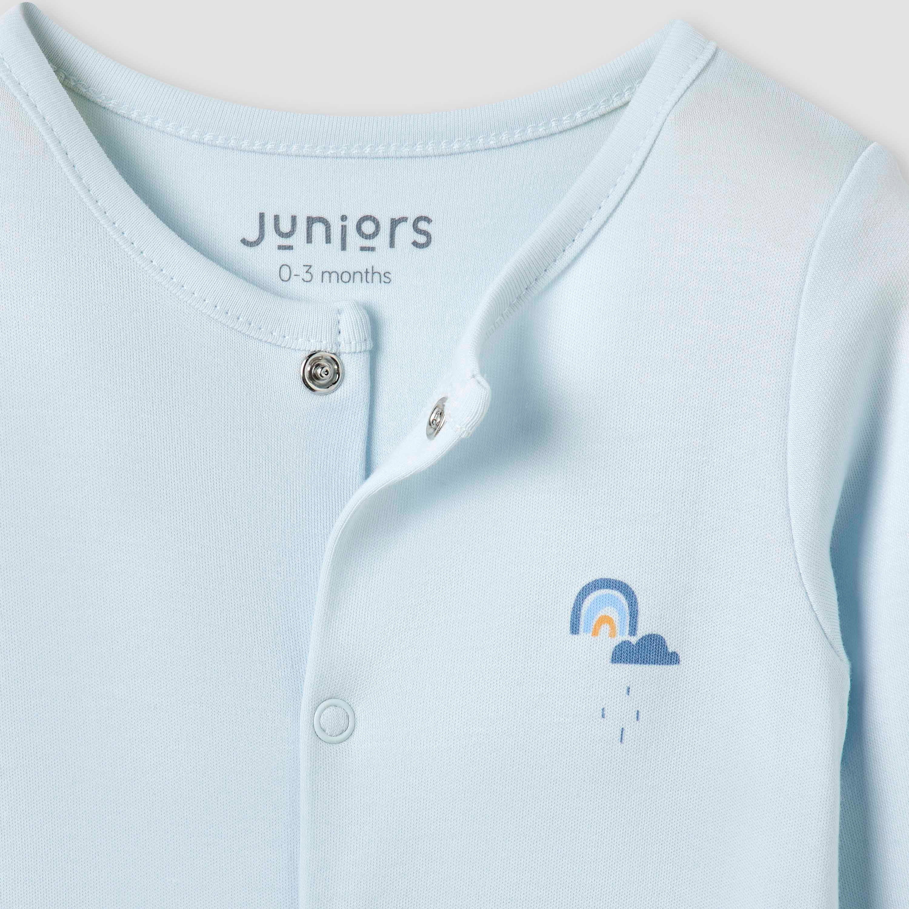 بدلة نوم بطبعات بأكمام طويلة وأزرار إغلاق من جونيورز -  قطعتين-baby-boys-clothing-nightwear-sleepsuits-image-4