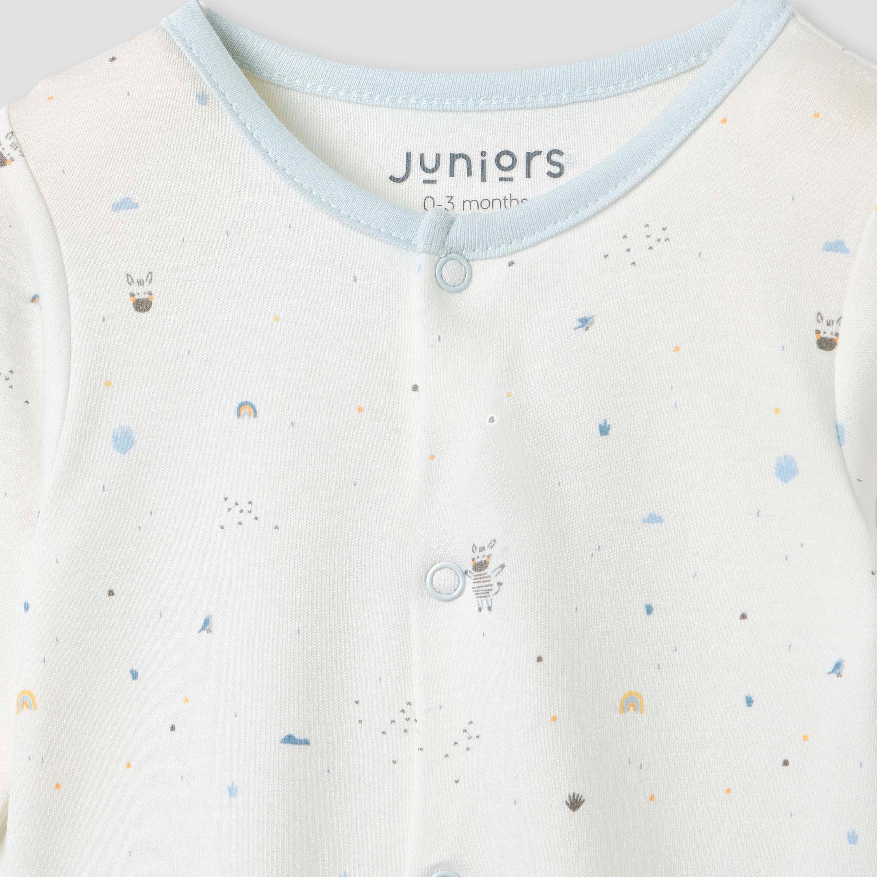 بدلة نوم بطبعات بأكمام طويلة وأزرار إغلاق من جونيورز -  قطعتين-baby-boys-clothing-nightwear-sleepsuits-image-7