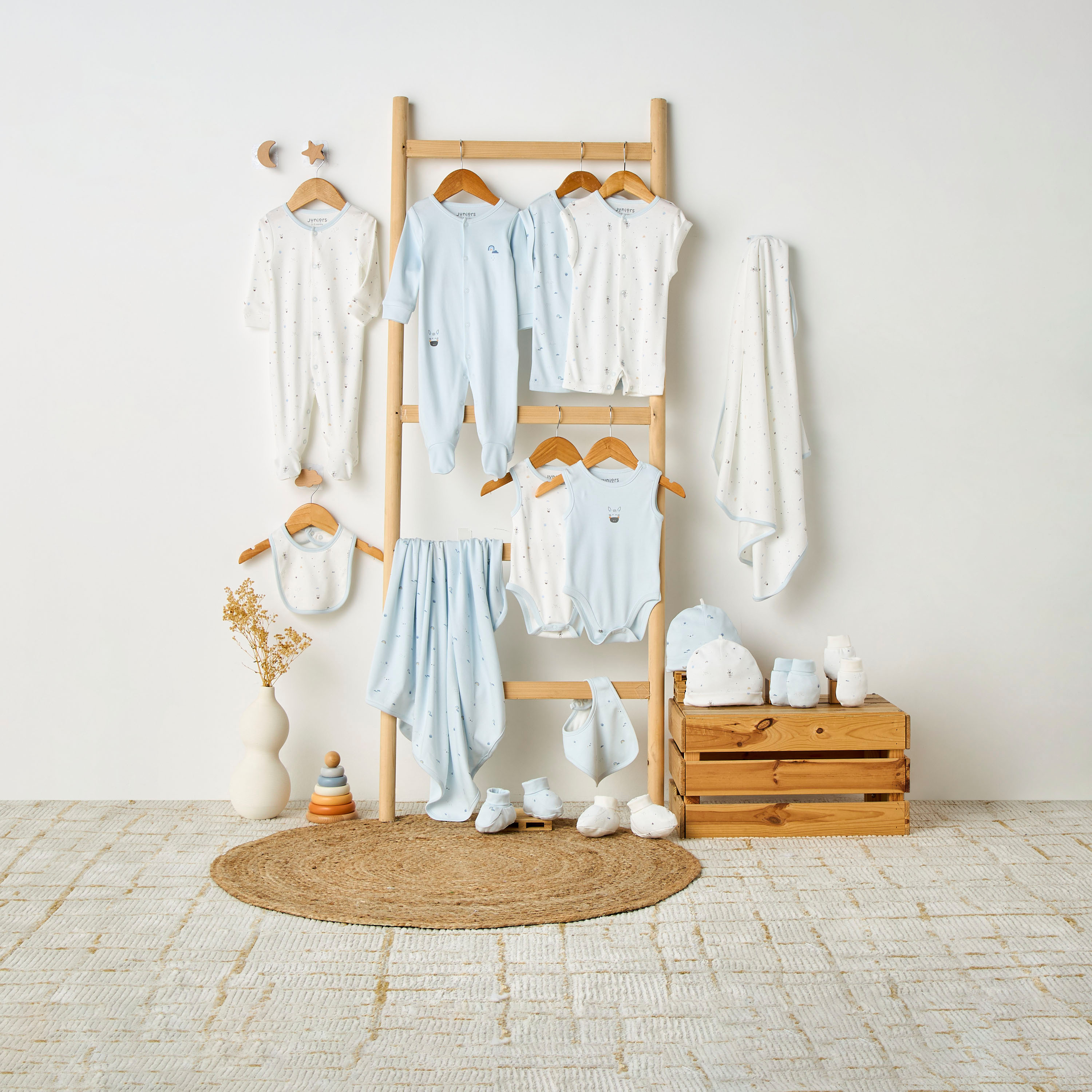 بدلة نوم بطبعات بأكمام طويلة وأزرار إغلاق من جونيورز -  قطعتين-baby-boys-clothing-nightwear-sleepsuits-image-8