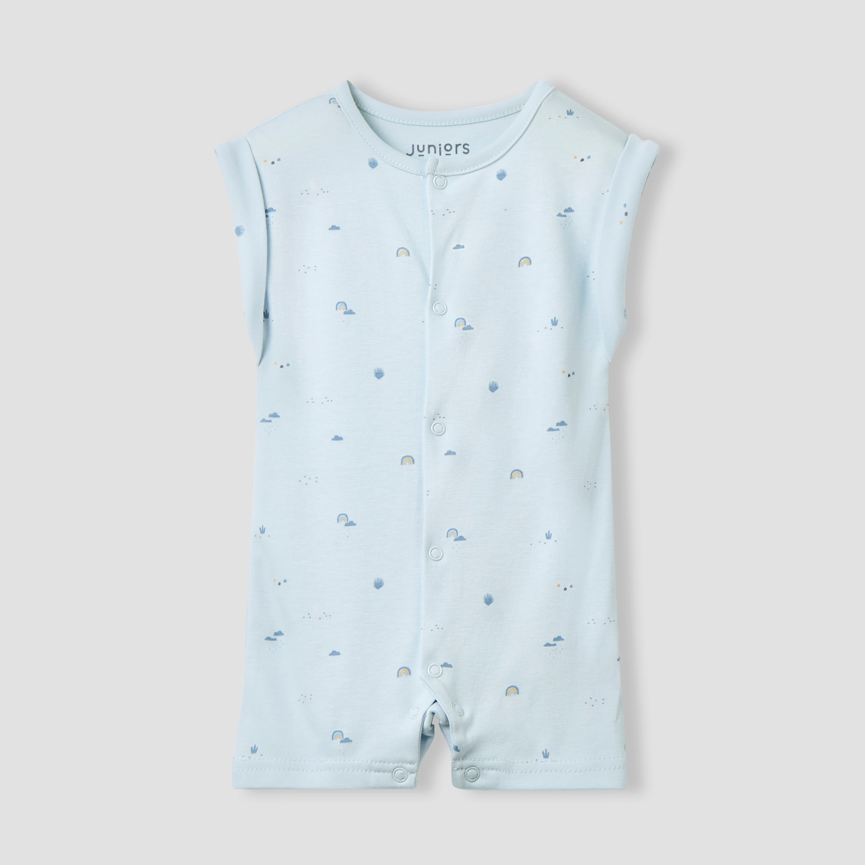 Juniors Printed Romper with Button Closure - Set of 2-baby-boys-clothing-rompers-image-2