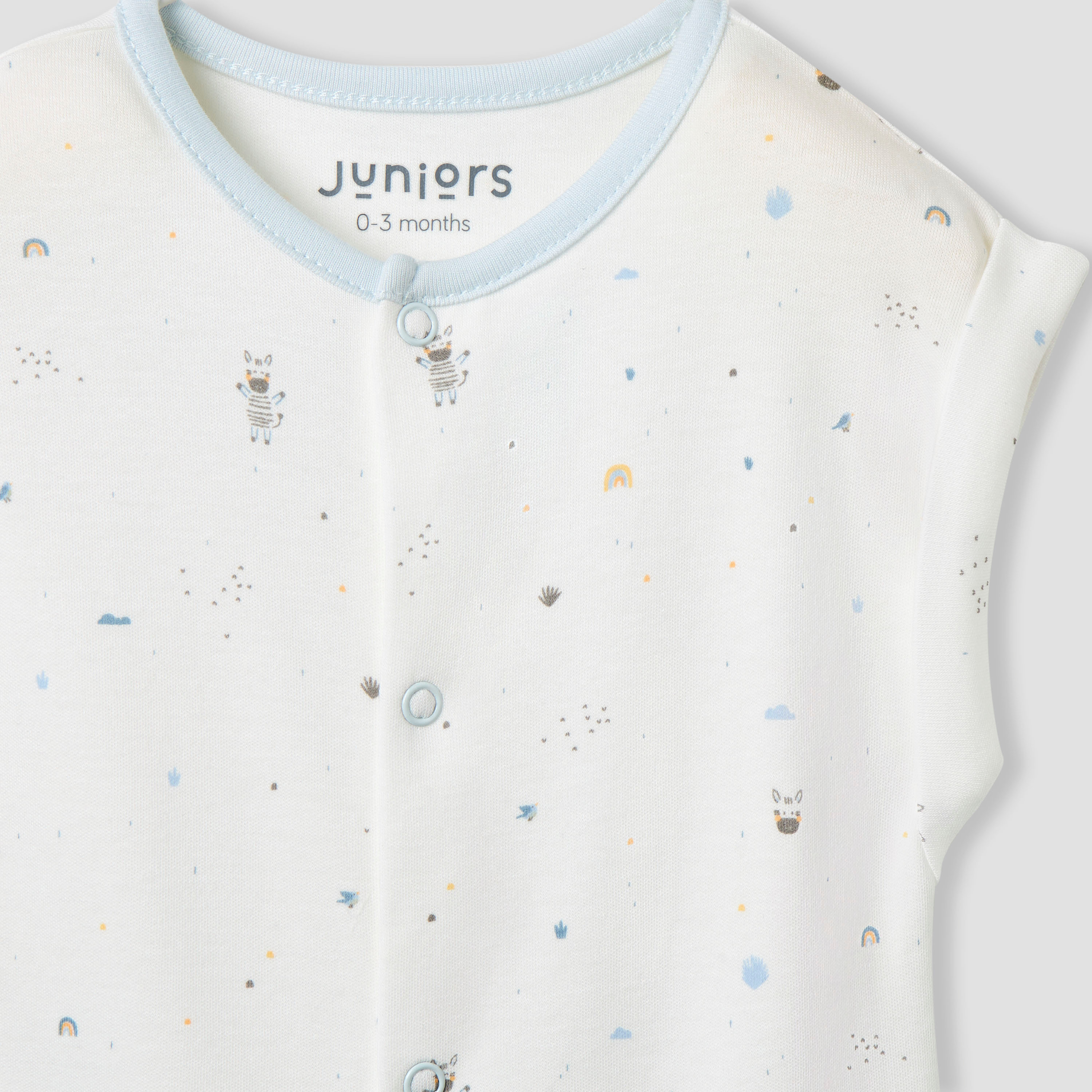 Juniors Printed Romper with Button Closure - Set of 2-baby-boys-clothing-rompers-image-6
