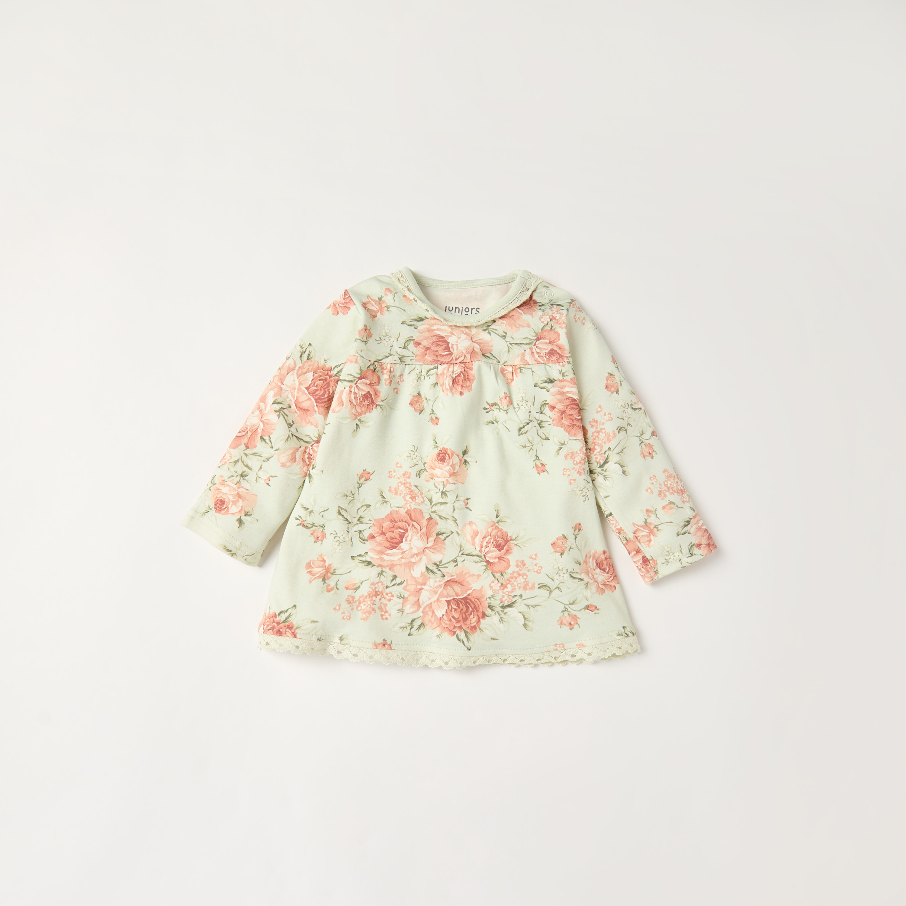 Juniors Floral Print Long Sleeves T-shirt and Pyjama Set-baby-girls-clothing-nightwear-pyjamasets-image-2