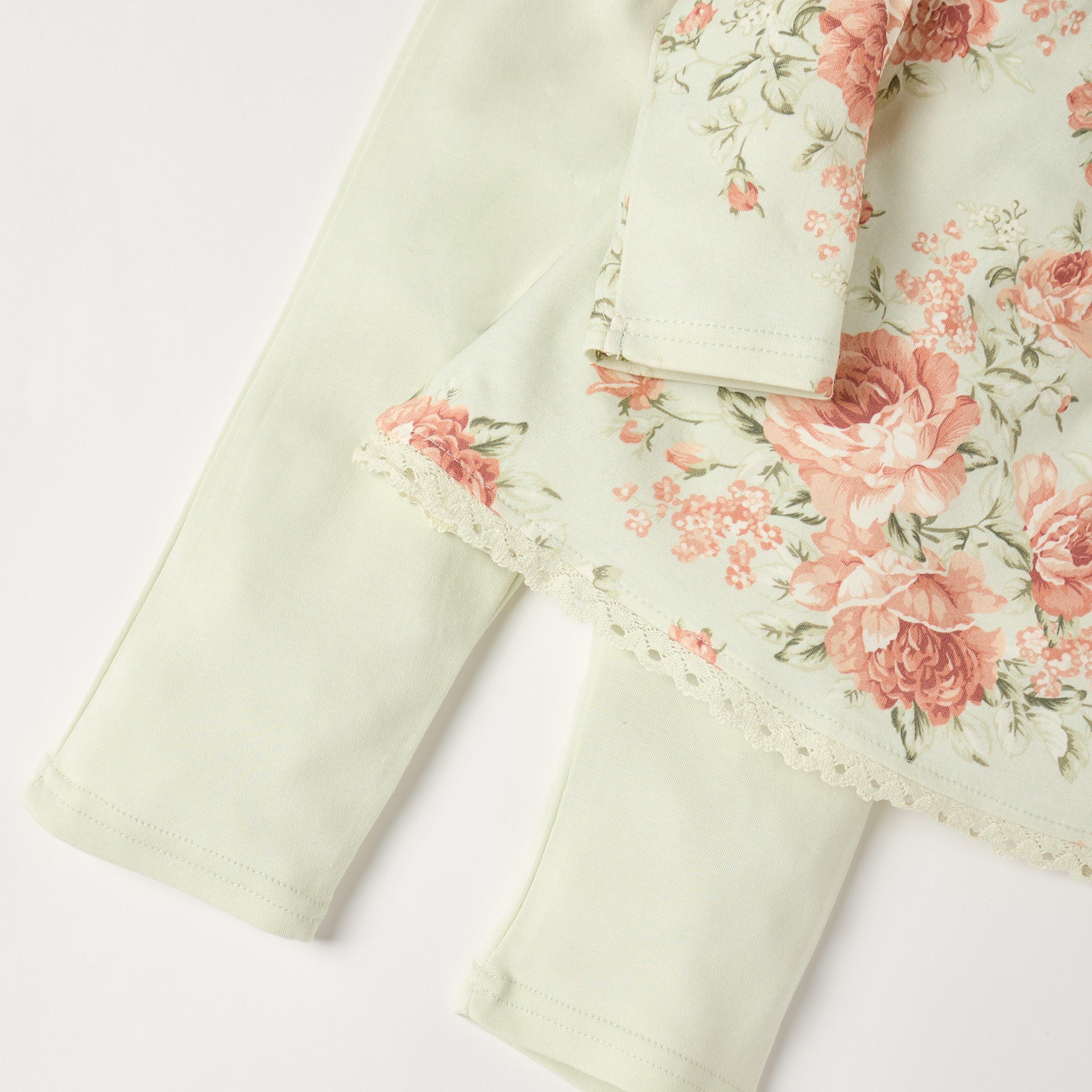 Juniors Floral Print Long Sleeves T-shirt and Pyjama Set-baby-girls-clothing-nightwear-pyjamasets-image-5