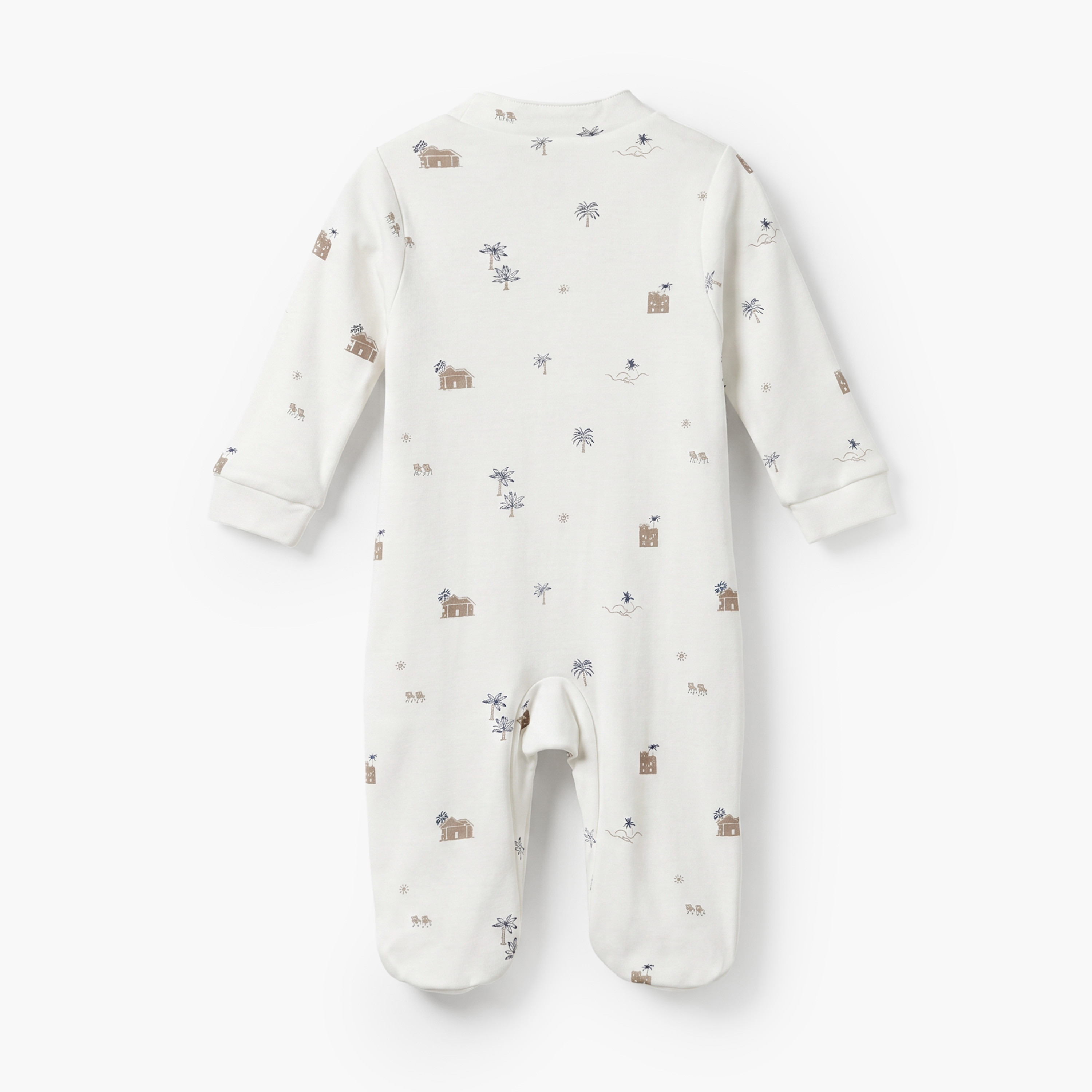 Giggles Mandarin Collar Long Sleeves Sleepsuit with Fun Print-baby-girls-clothing-nightwear-sleepsuits-image-2