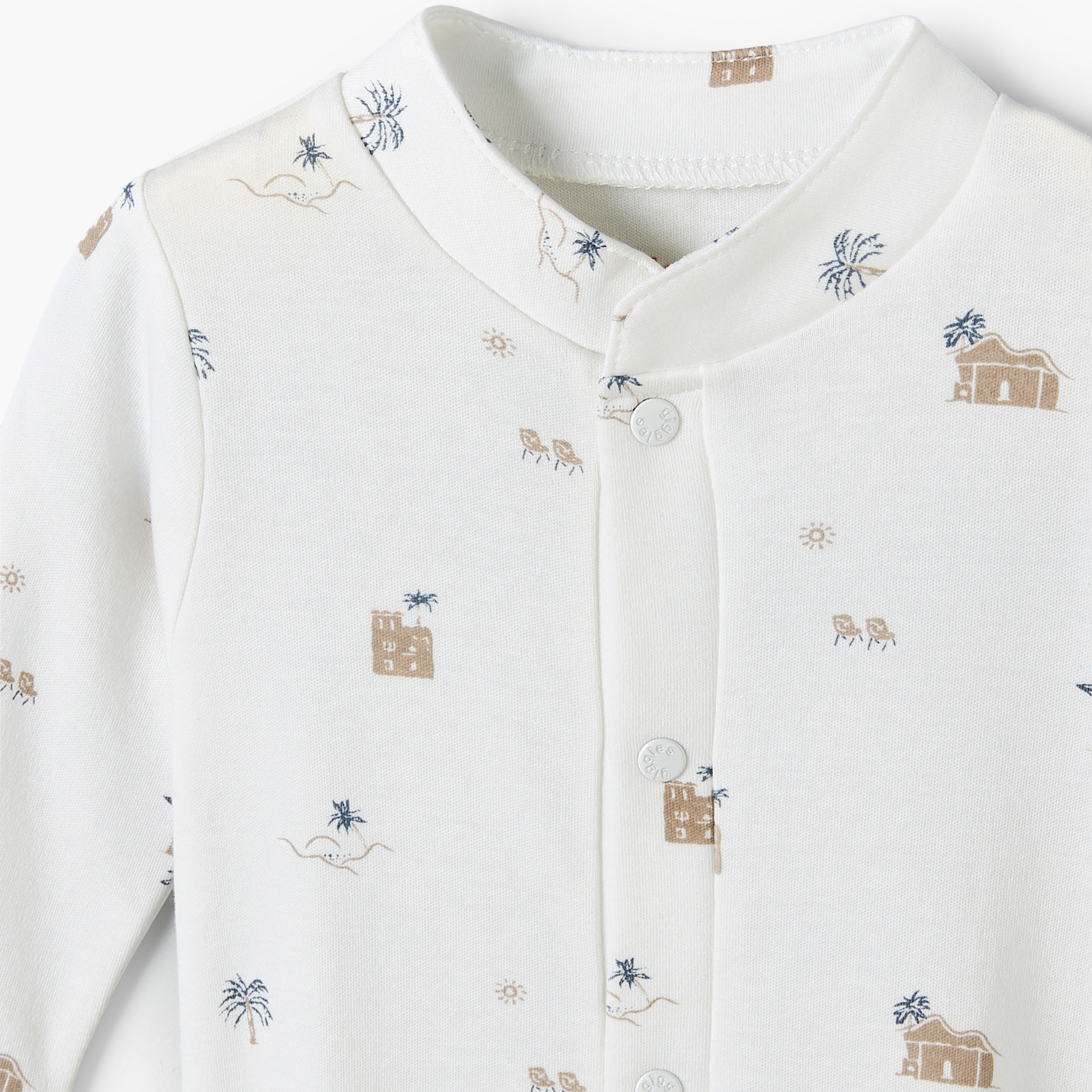 Giggles Mandarin Collar Long Sleeves Sleepsuit with Fun Print-baby-girls-clothing-nightwear-sleepsuits-image-3