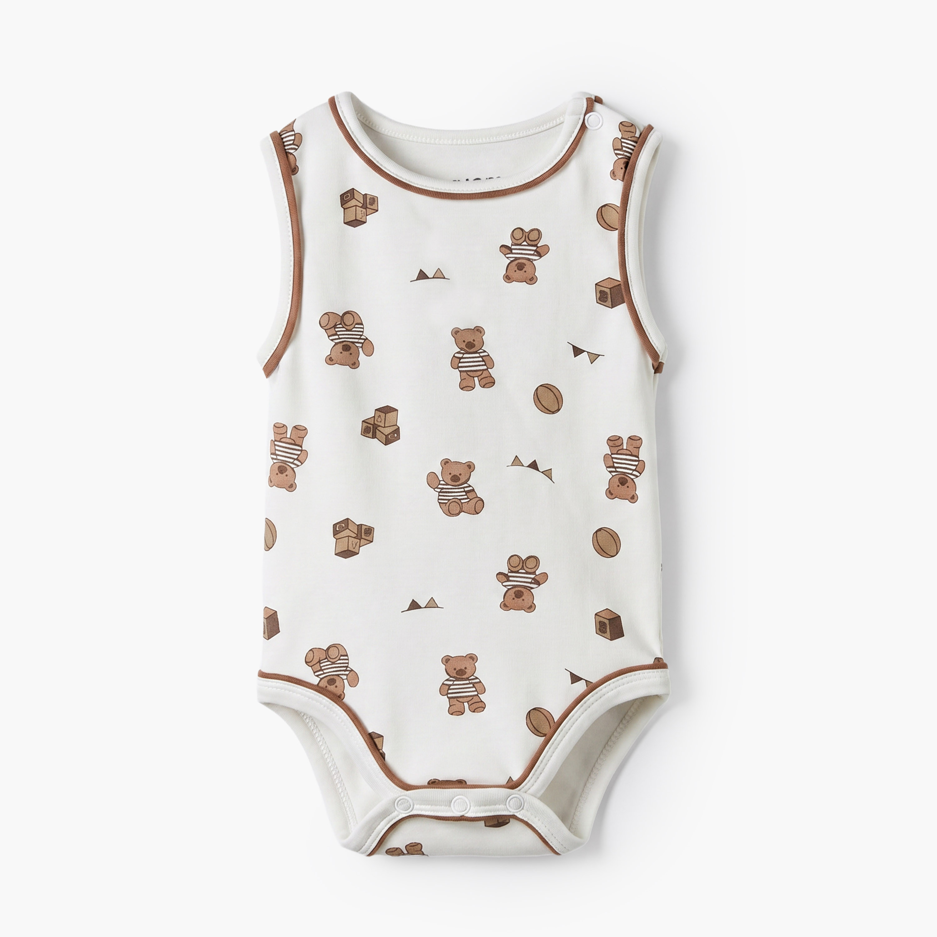 Juniors Crew Neck Sleeveless Bodysuit with Teddy Bear Print-baby-boys-clothing-bodysuits-image-2