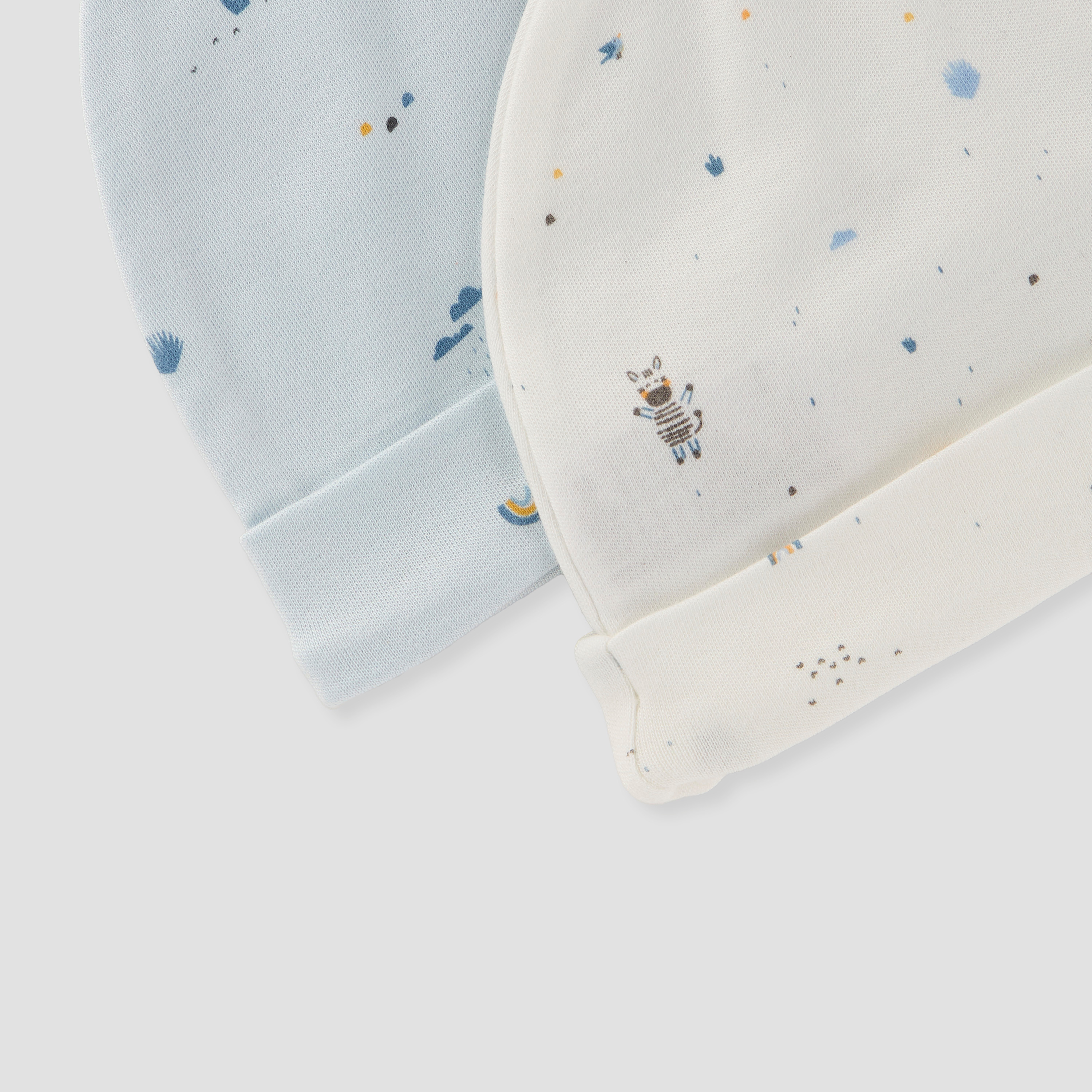 Juniors Printed Beanie Cap with Knot Detail - Set of 2-baby-boys-accessories-caps-image-7