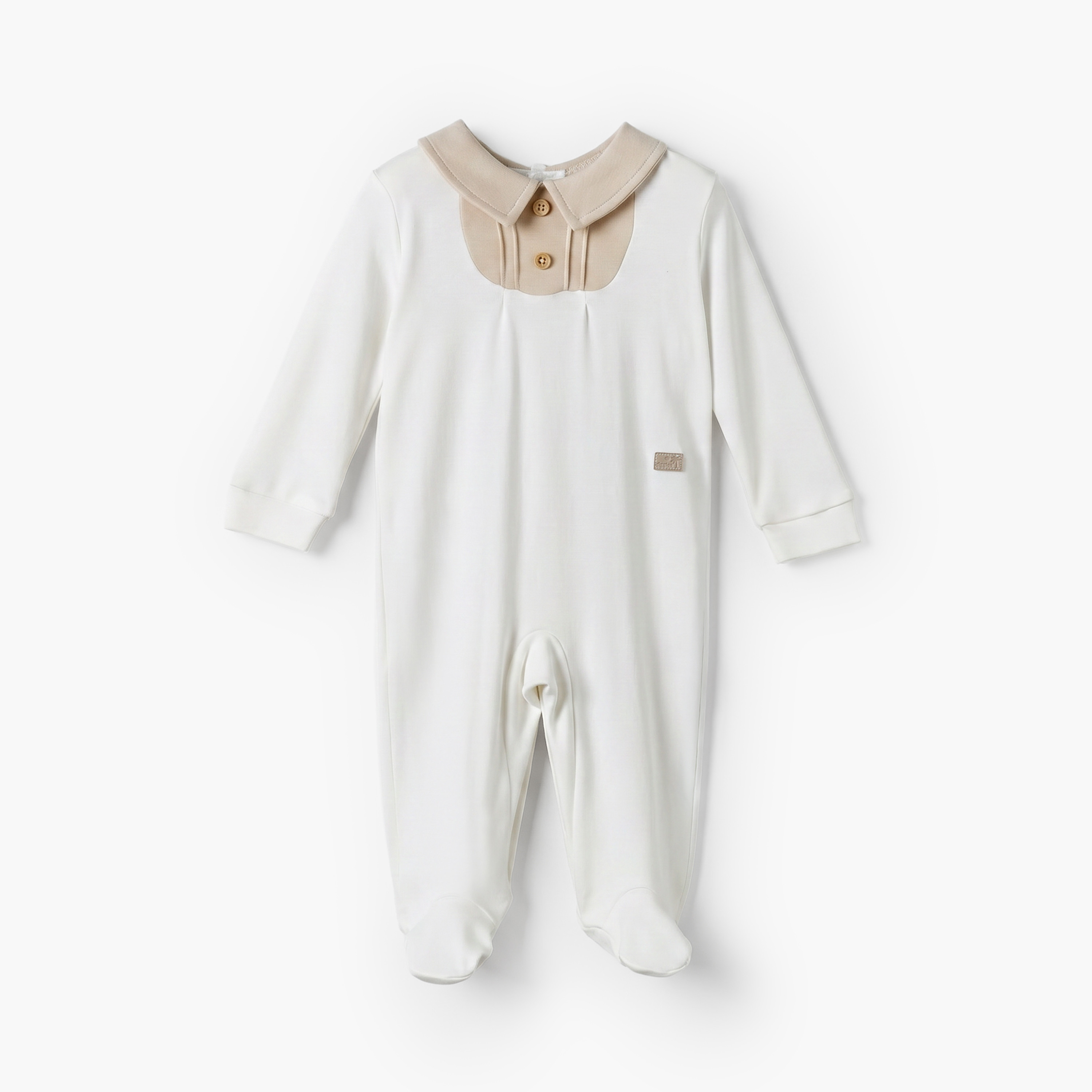 Giggles Collared Long Sleeves Sleepsuit with Pintuck Detail-baby-girls-clothing-nightwear-sleepsuits-image-2