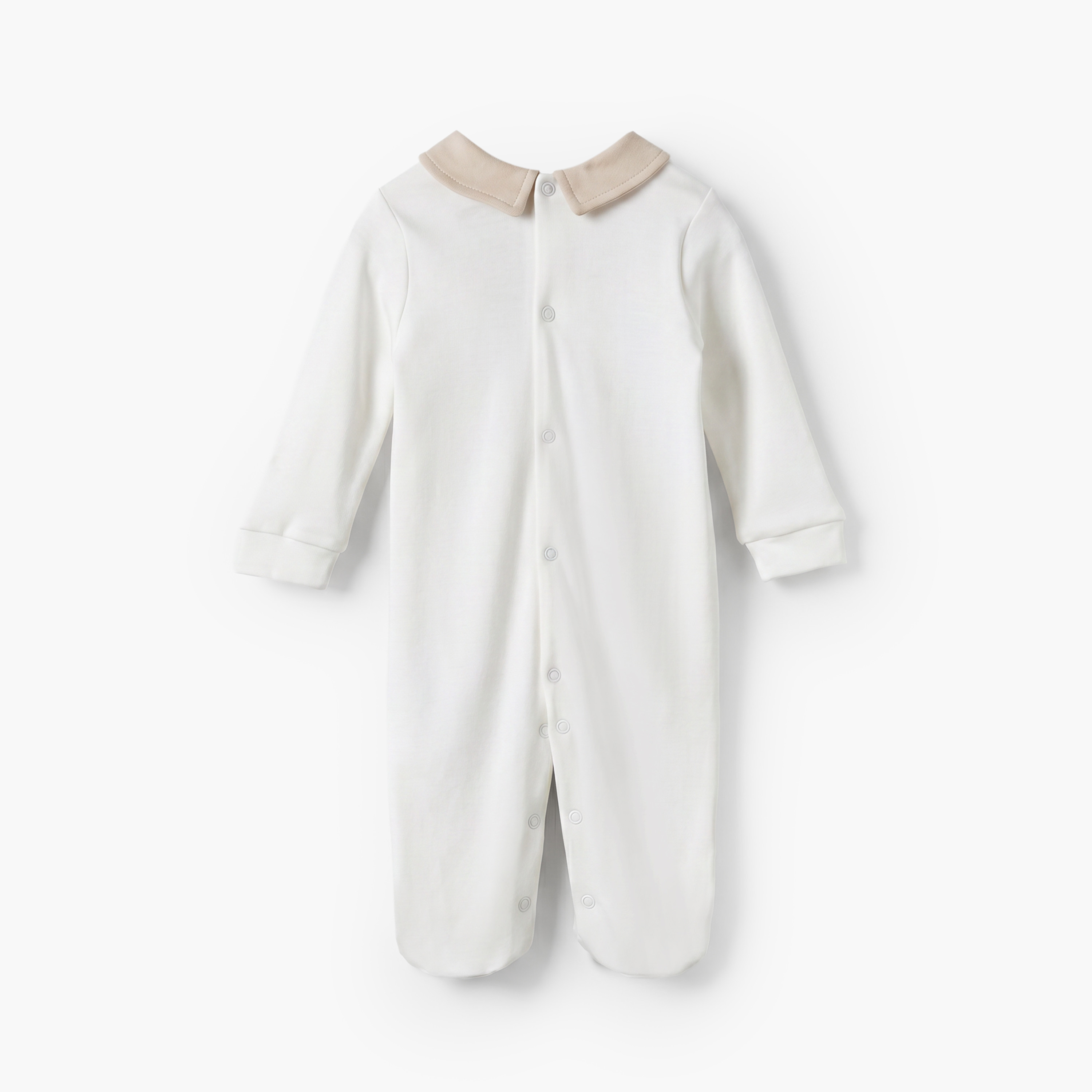 Giggles Collared Long Sleeves Sleepsuit with Pintuck Detail-baby-girls-clothing-nightwear-sleepsuits-image-3