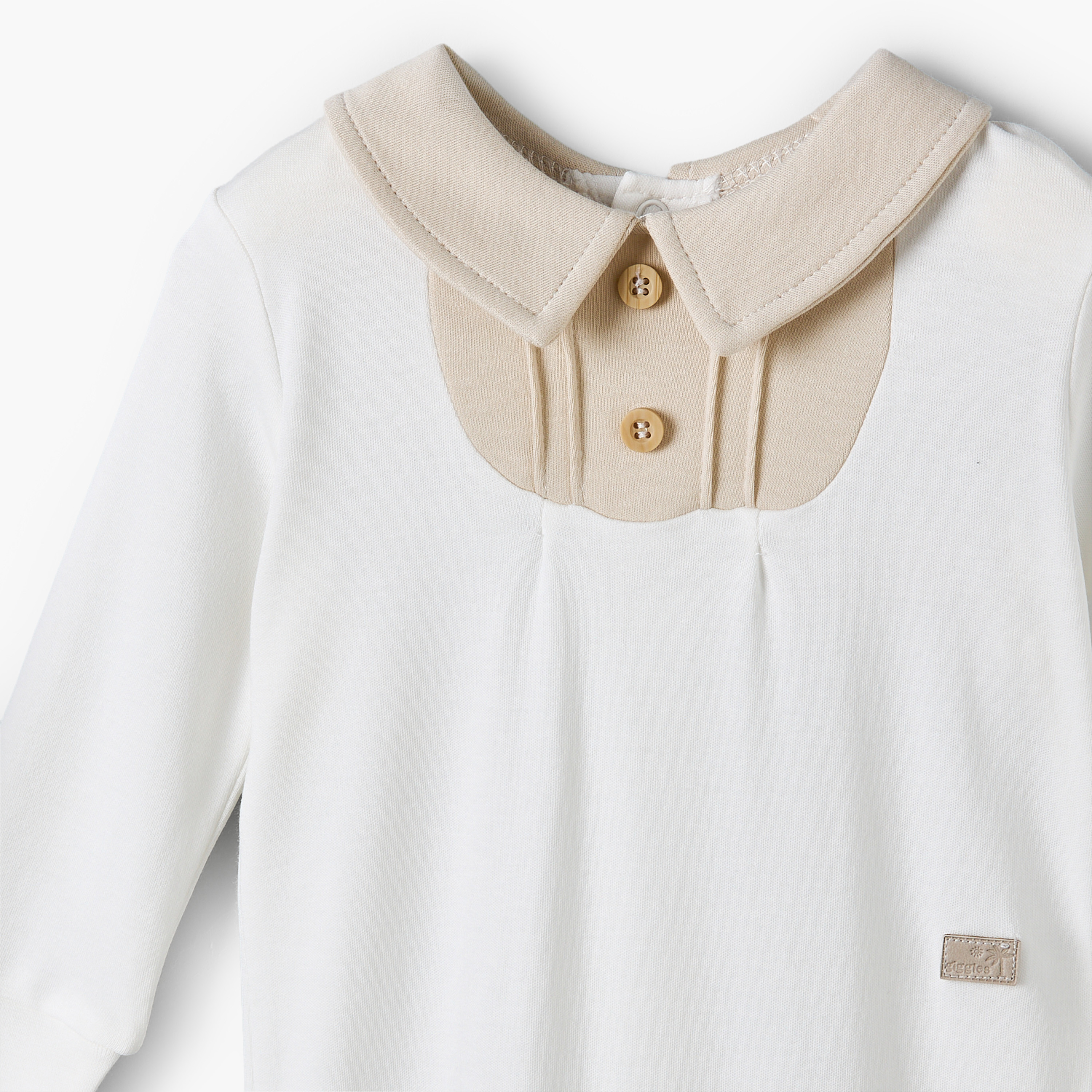 Giggles Collared Long Sleeves Sleepsuit with Pintuck Detail-baby-girls-clothing-nightwear-sleepsuits-image-4