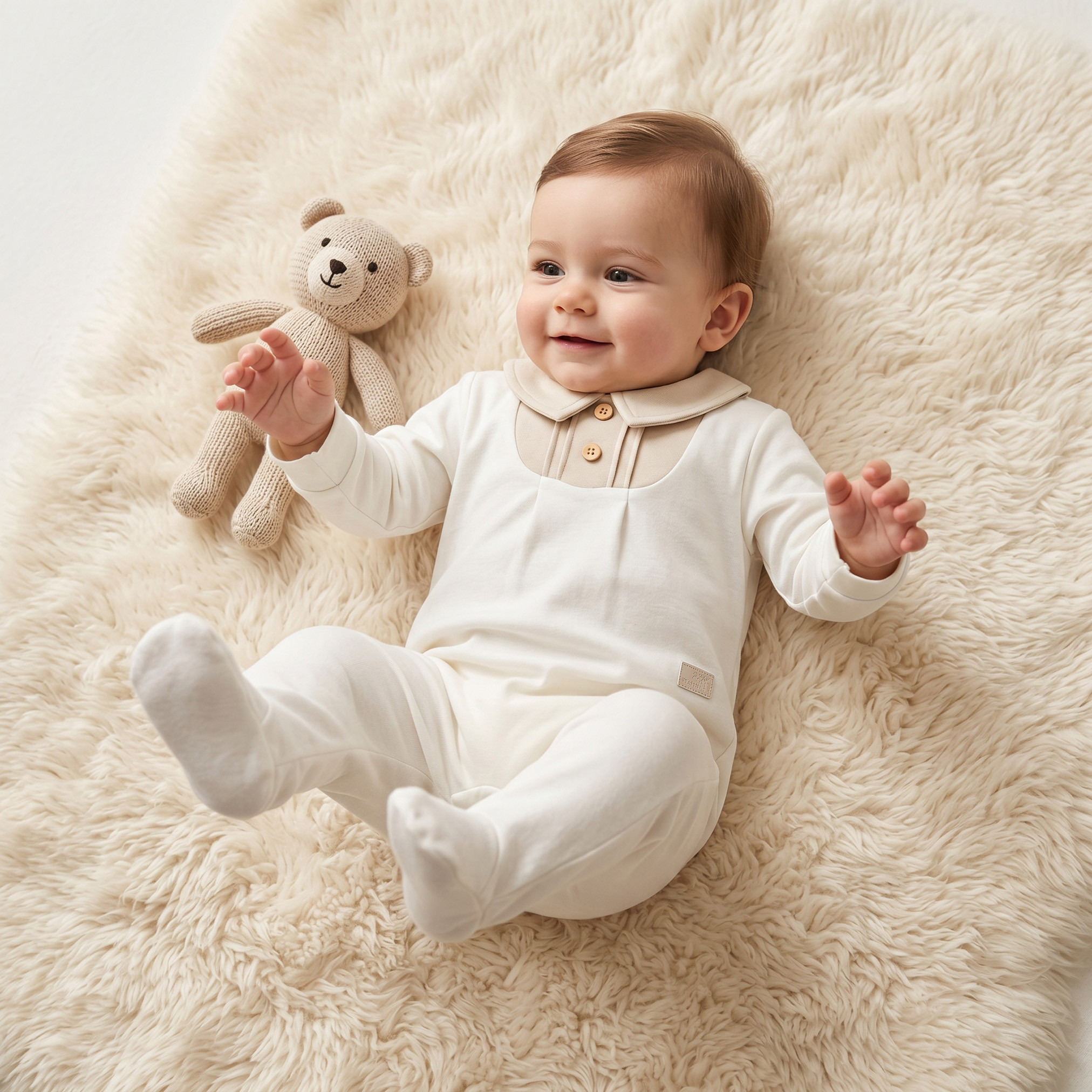 Giggles Collared Long Sleeves Sleepsuit with Pintuck Detail-baby-girls-clothing-nightwear-sleepsuits-image-1
