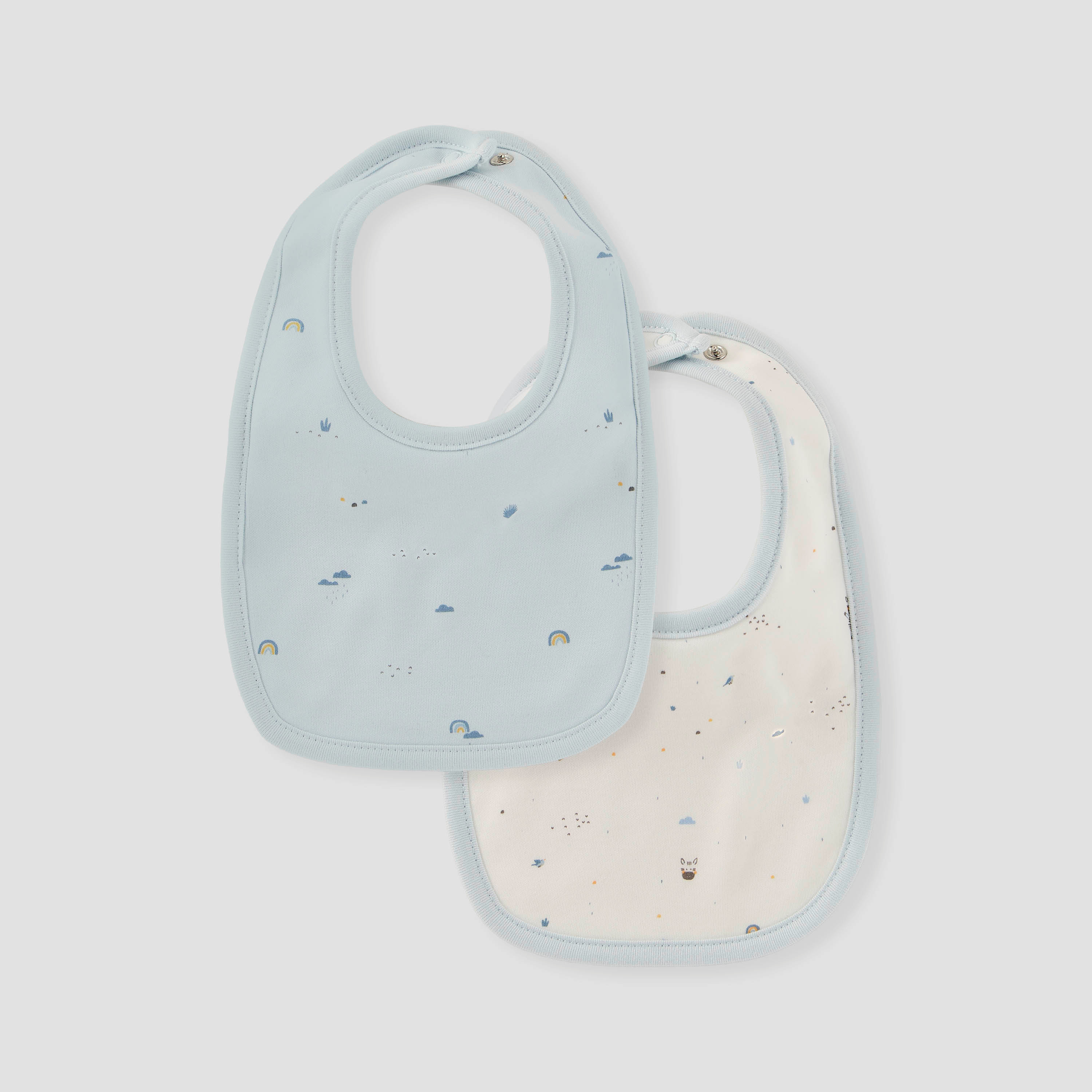 Juniors Printed Bib with Button Closure - Set of 2-baby-feeding-bibs-image-1