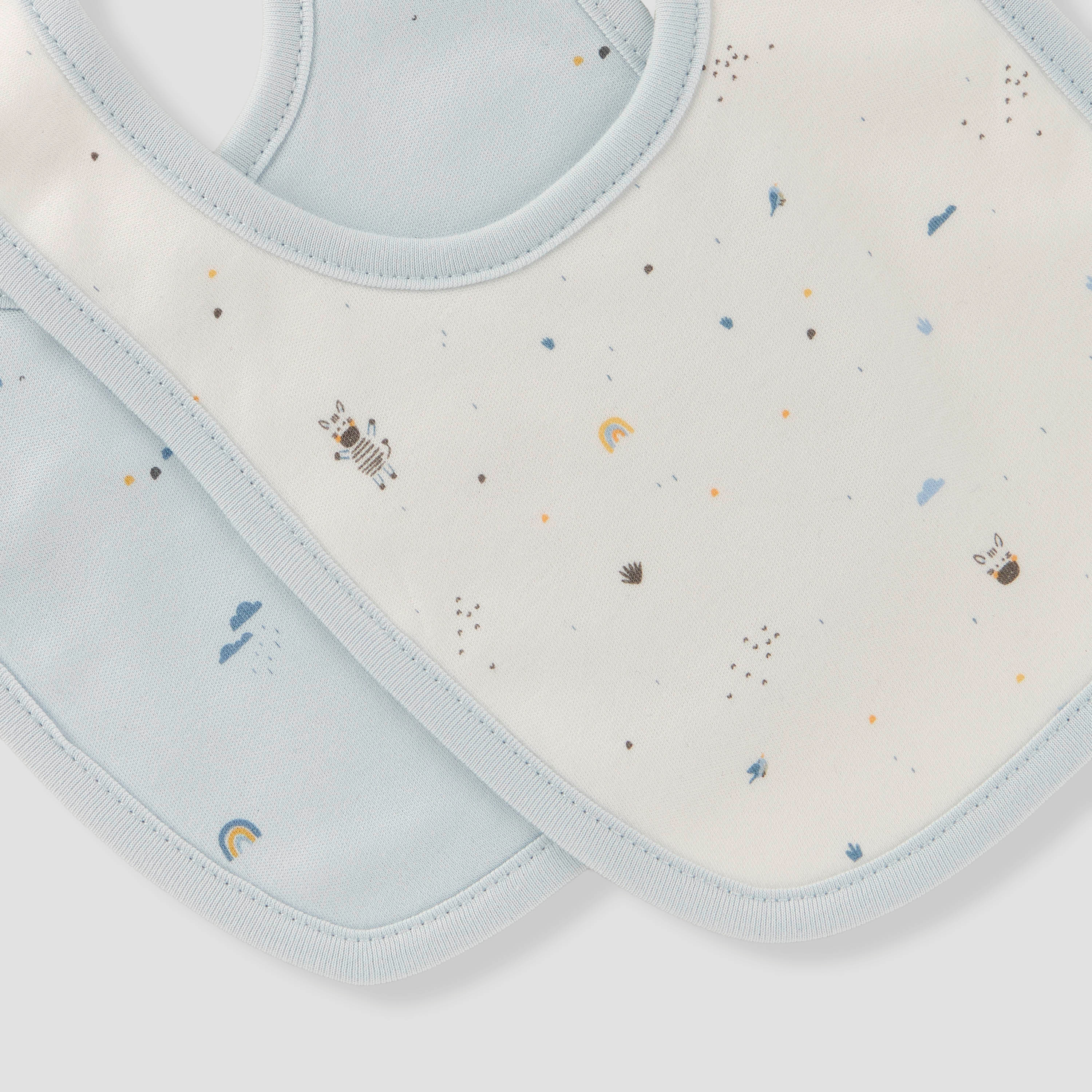 Juniors Printed Bib with Button Closure - Set of 2-baby-feeding-bibs-image-5