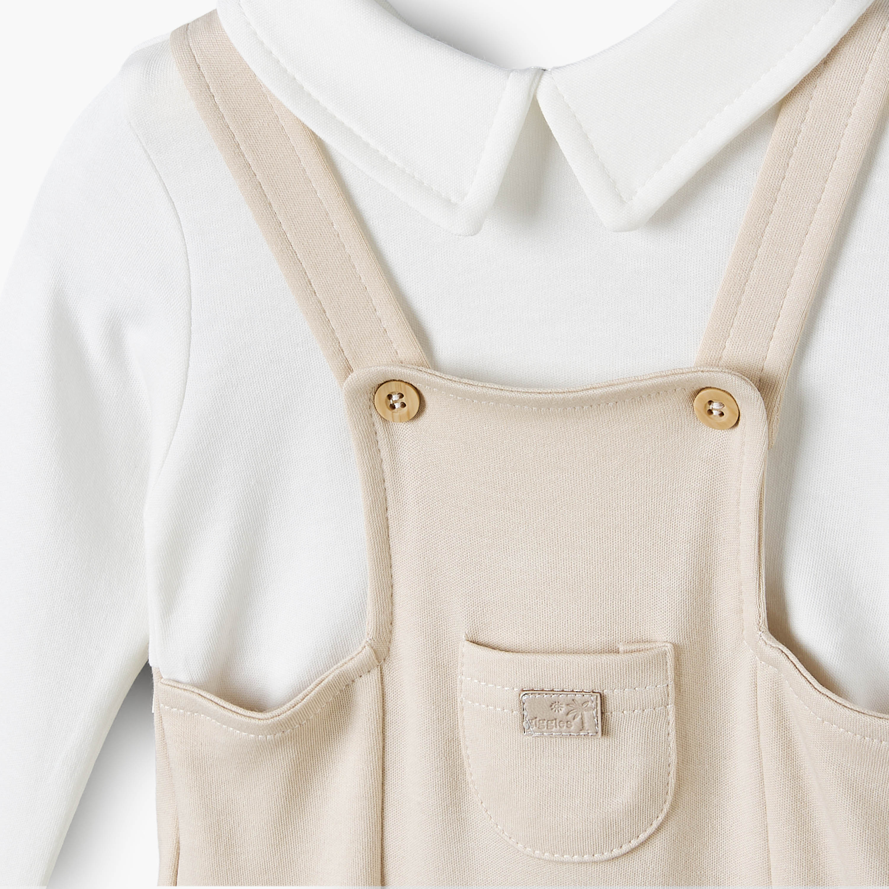Giggles Collared Long Sleeves Sleepsuit with Colourblock Design-baby-girls-clothing-nightwear-sleepsuits-image-4