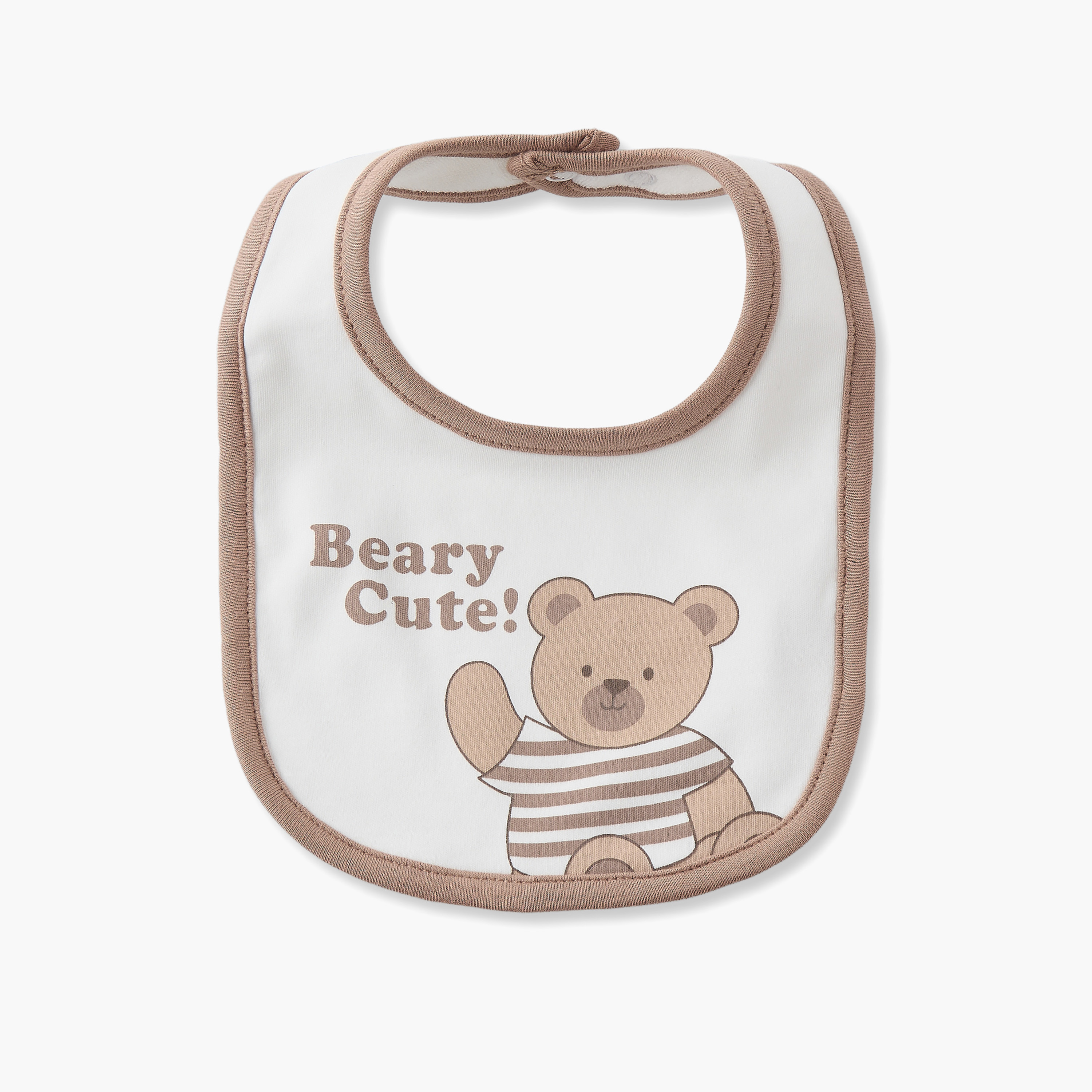 Juniors Baby Bib with Bear Print-baby-feeding-bibs-image-1