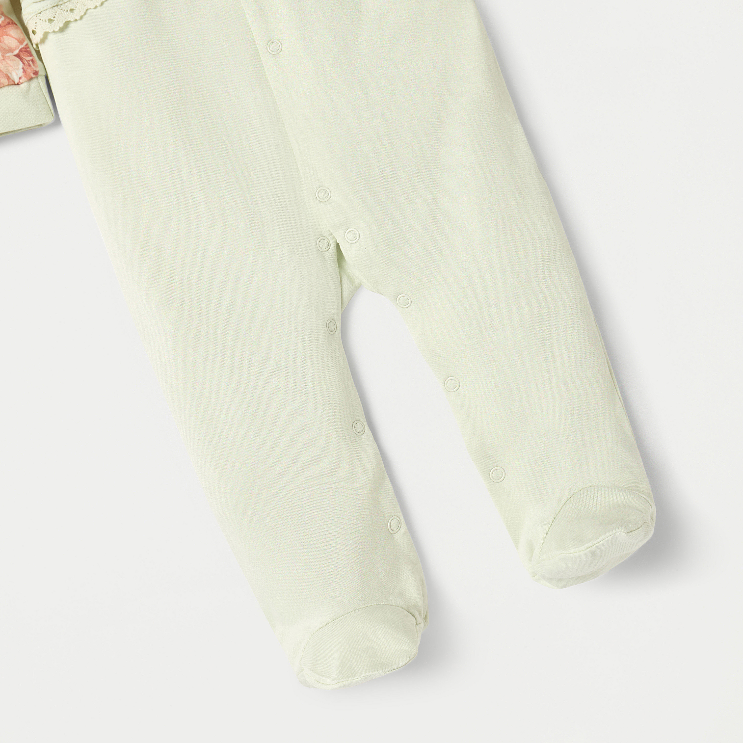 Juniors Floral Print Closed Feet Sleepsuit with Long Sleeves and Shrug-baby-girls-clothing-nightwear-sleepsuits-image-4