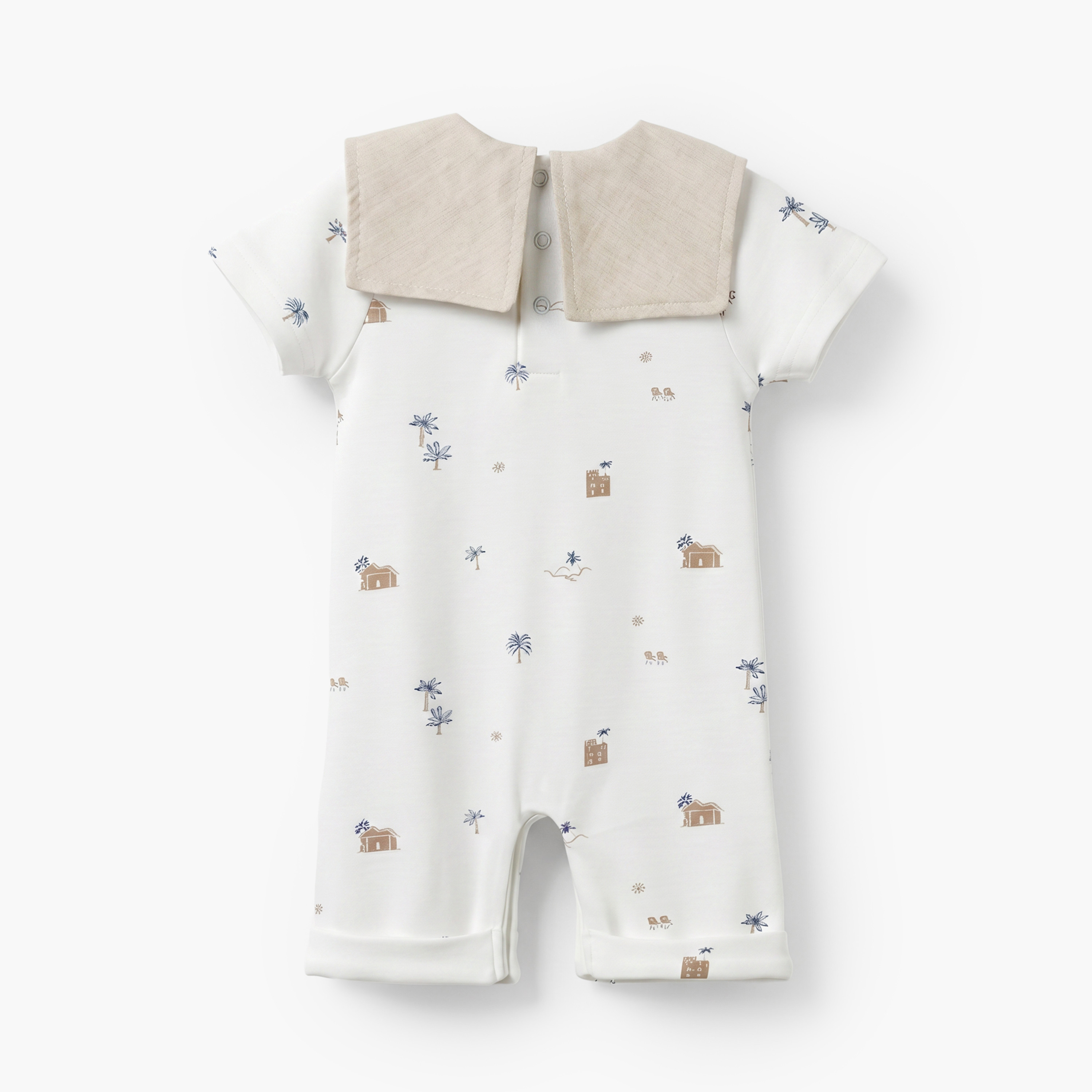 Giggles Sailor Collar Short Sleeves Romper with Fun Print-baby-girls-clothing-rompers-image-2