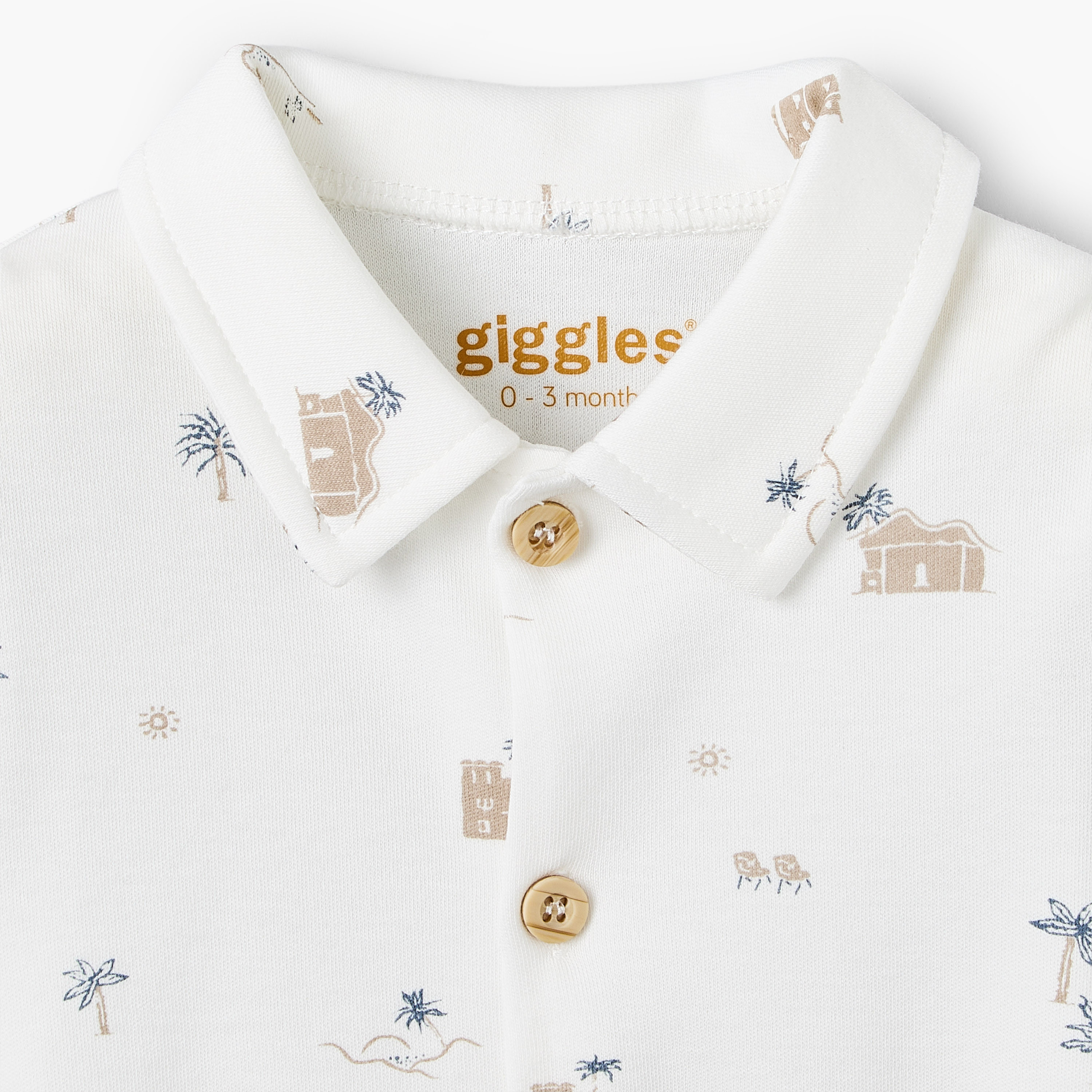 Giggles Collared Short Sleeves Shirt and Shorts Set with Fun Print-baby-girls-clothing-setsandcoords-image-5