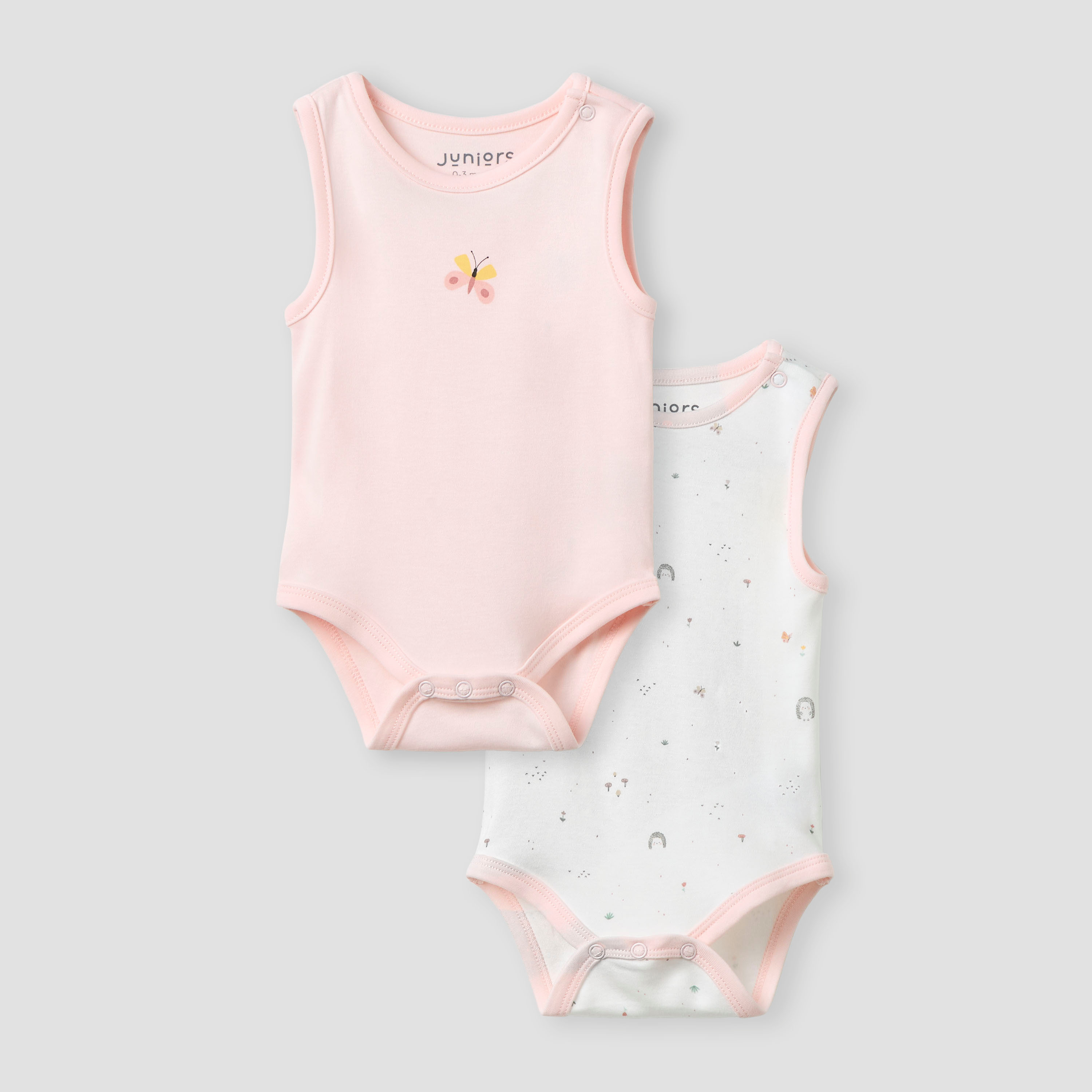 Juniors Printed Sleeveless Bodysuit - Set of 2-baby-girls-clothing-bodysuits-image-1
