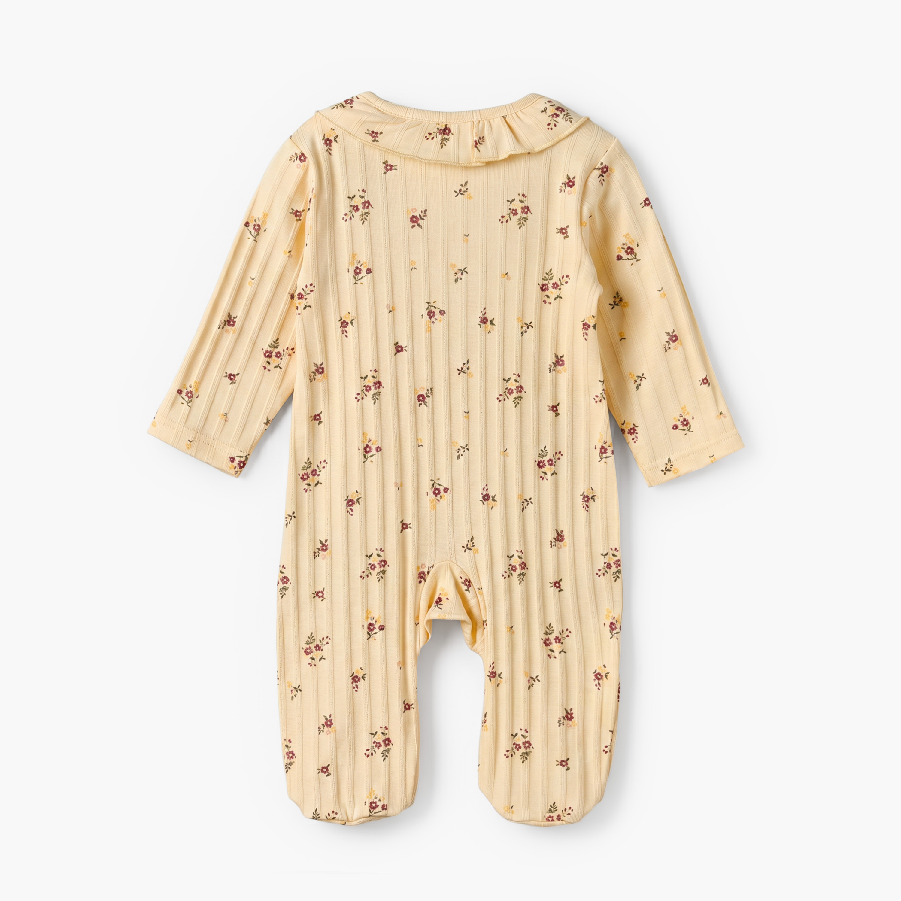 Juniors Cotton Round Neck Long Sleeves Sleepsuit with Floral Print-baby-girls-clothing-nightwear-sleepsuits-image-3