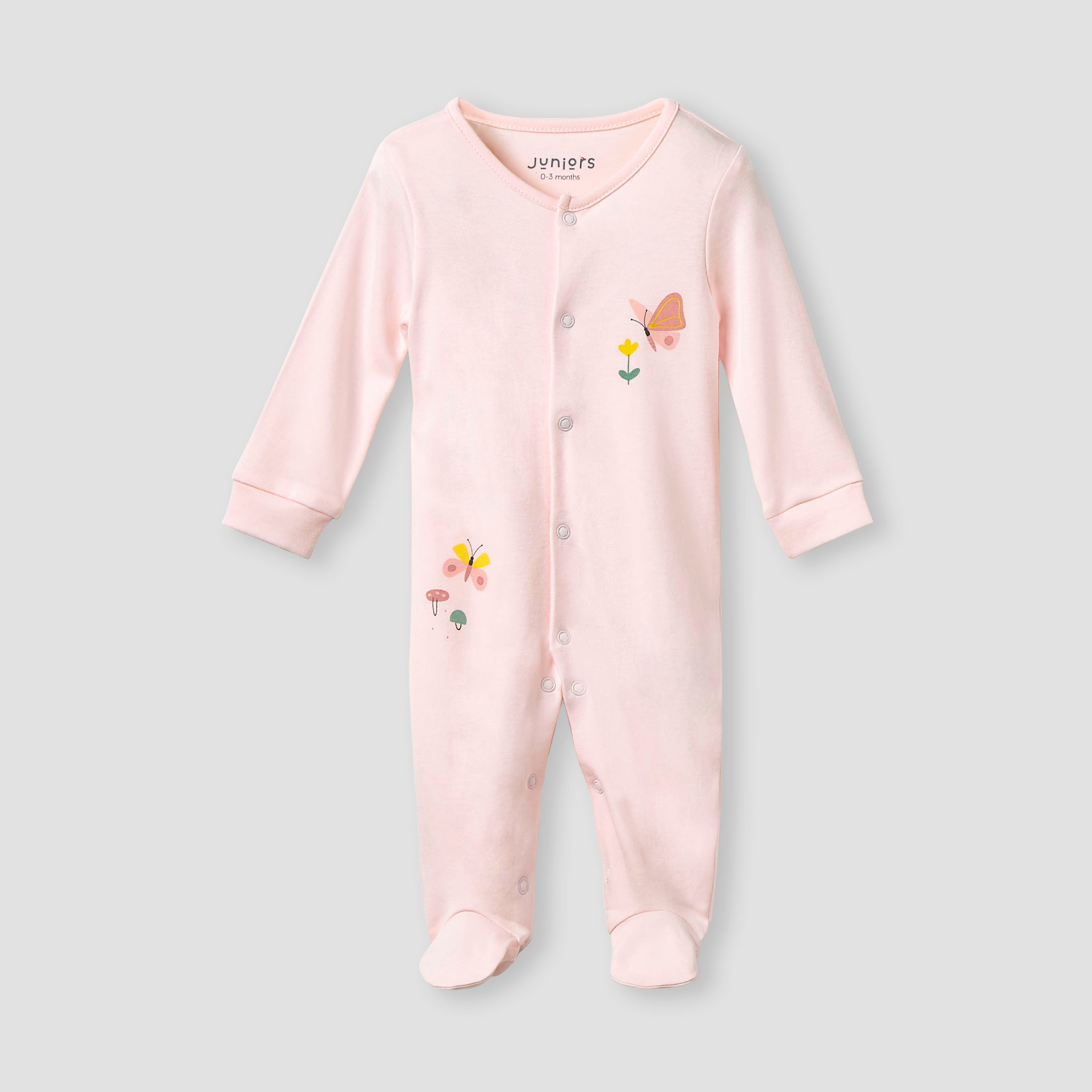 Juniors Printed Sleepsuit with Long Sleeves - Set of 2-baby-girls-clothing-nightwear-sleepsuits-image-2
