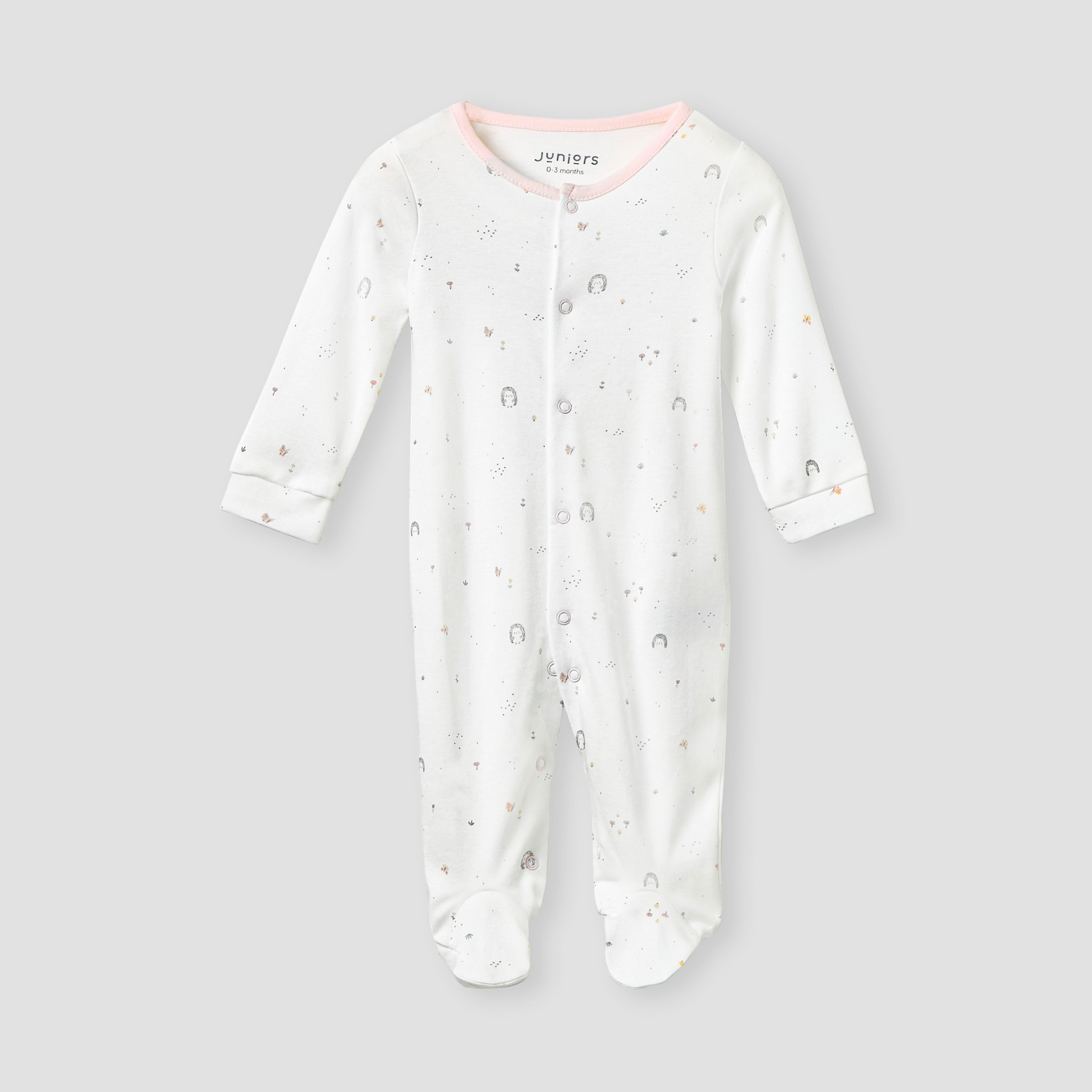 Juniors Printed Sleepsuit with Long Sleeves - Set of 2-baby-girls-clothing-nightwear-sleepsuits-image-3
