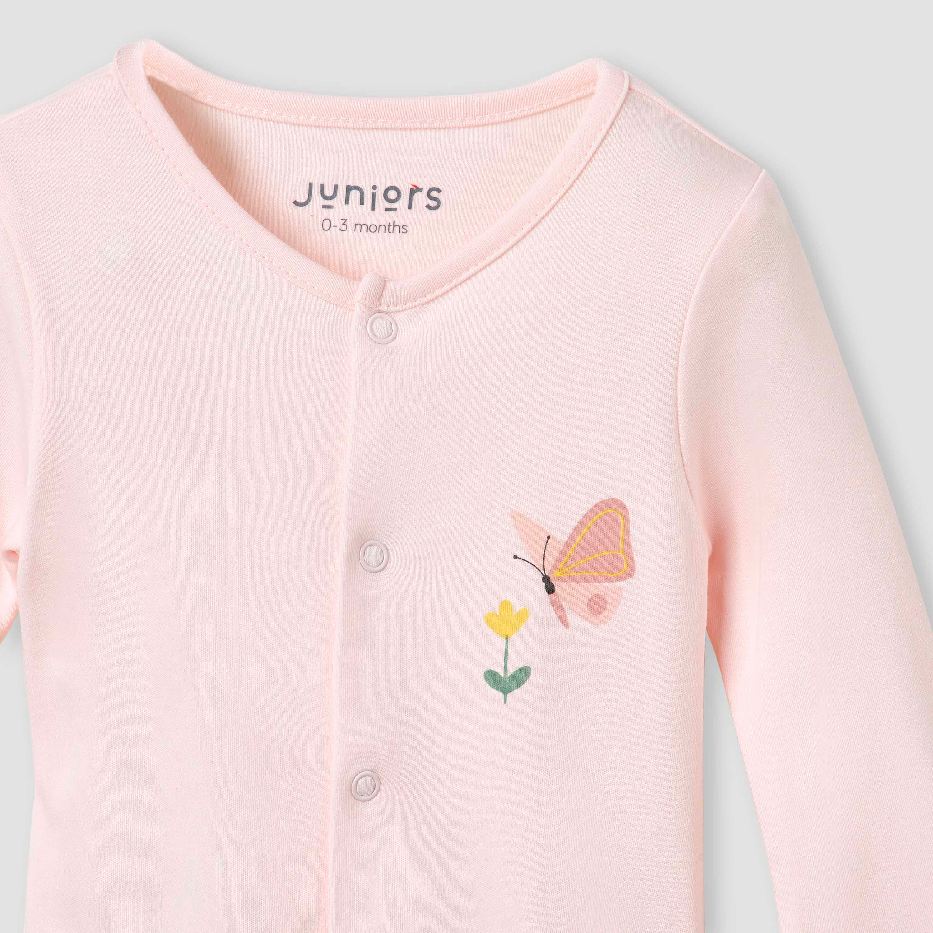 Juniors Printed Sleepsuit with Long Sleeves - Set of 2-baby-girls-clothing-nightwear-sleepsuits-image-4