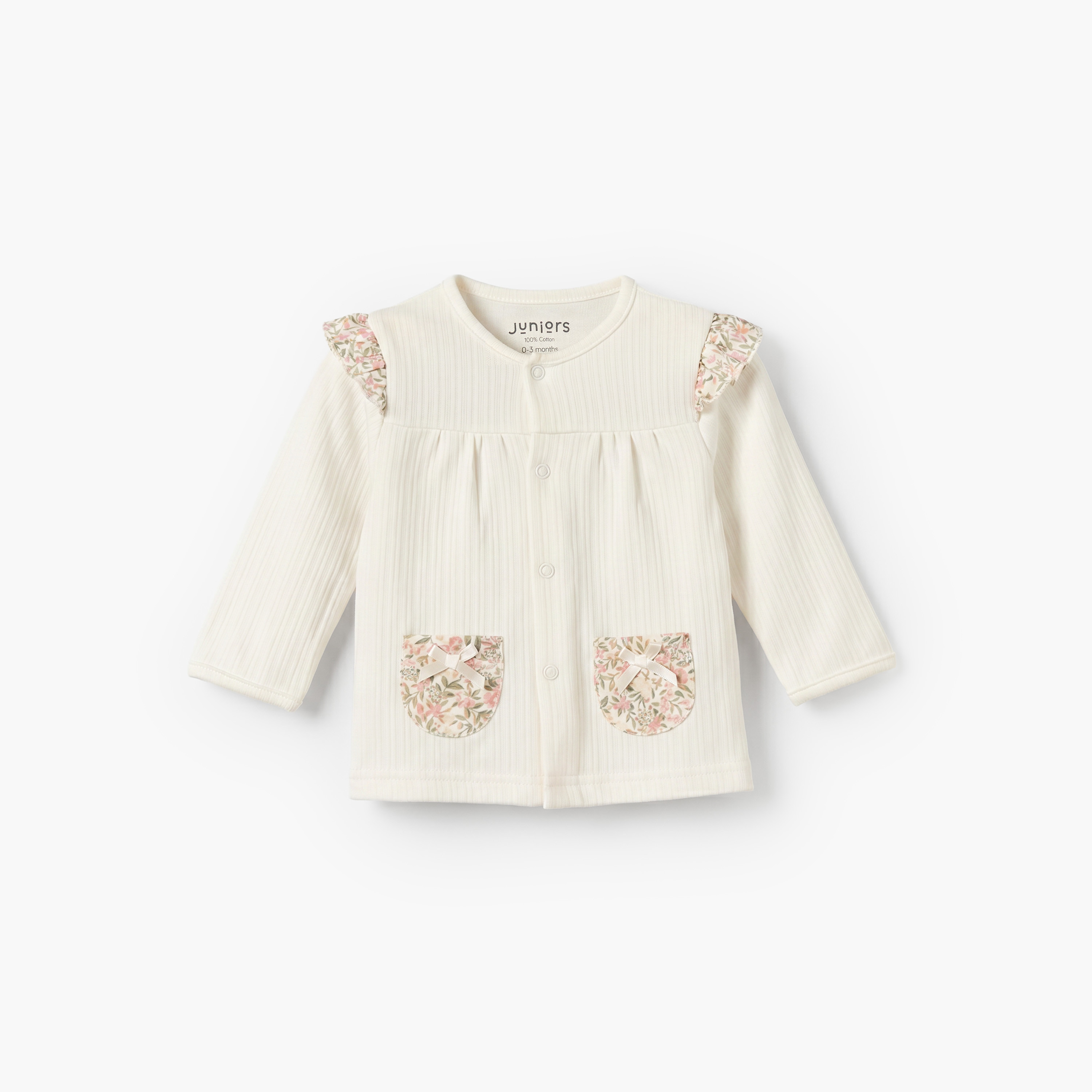 Juniors Cotton Round Neck Long Sleeves Pyjama Set with Floral Print-baby-girls-clothing-nightwear-pyjamasets-image-2
