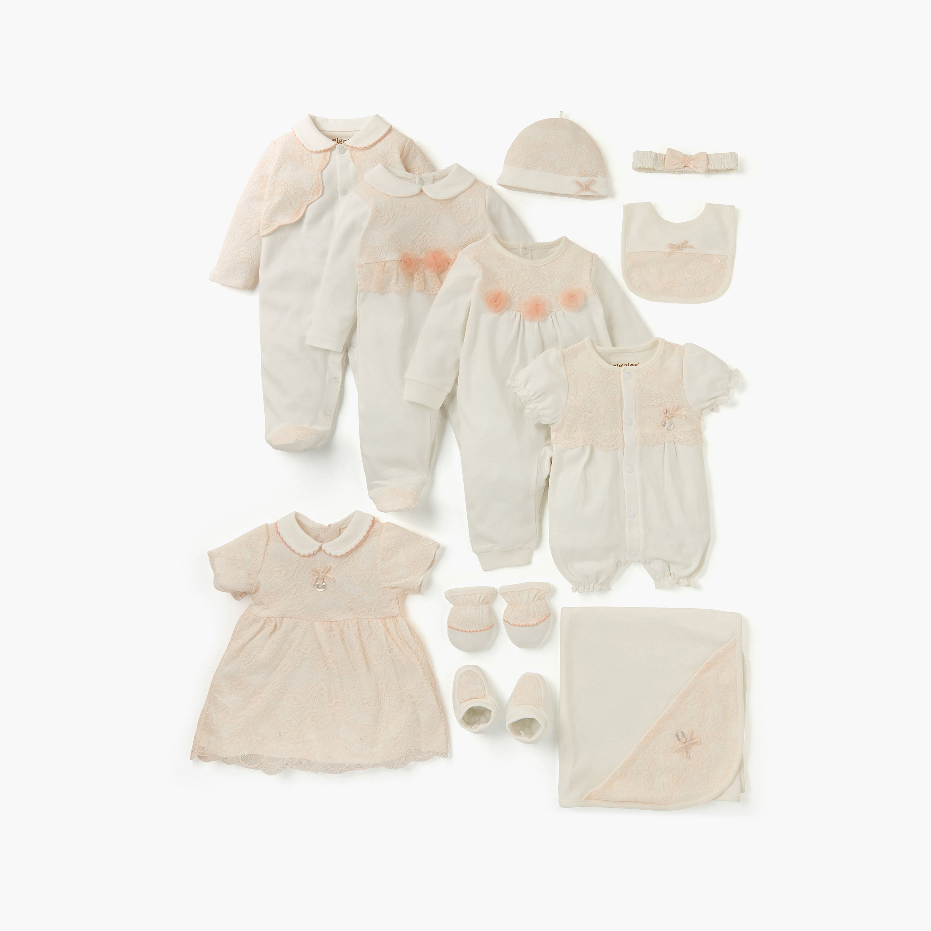 Giggles Lace Detail Closed Feet Sleepsuit with Collar and Long Sleeves-baby-girls-clothing-nightwear-sleepsuits-image-5