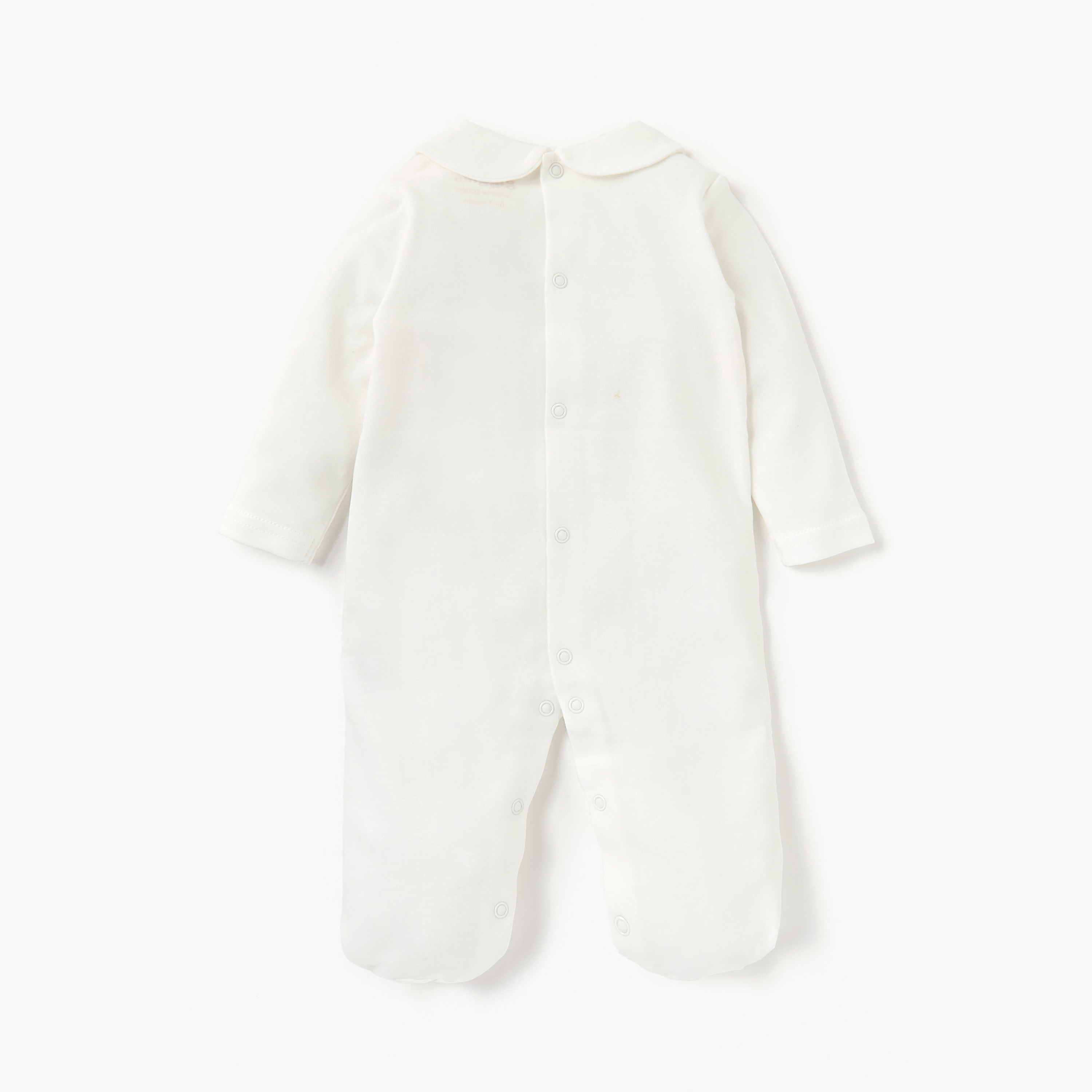Giggles Lace Detail Closed Feet Sleepsuit with Collar and Long Sleeves-baby-girls-clothing-nightwear-sleepsuits-image-2