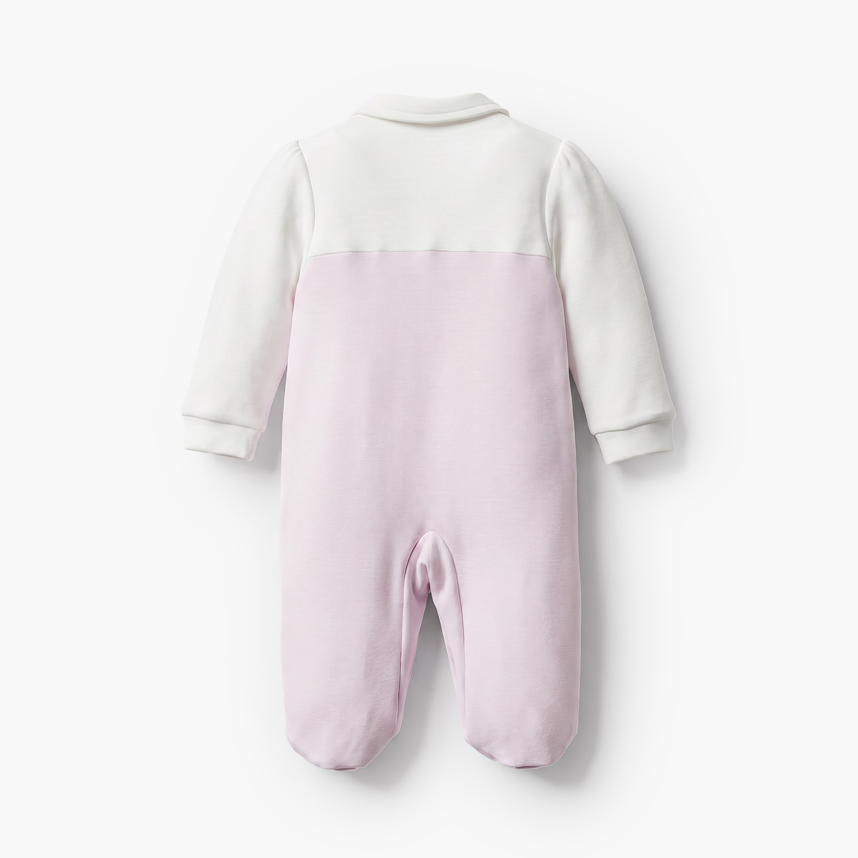 Giggles Collared Long Sleeves Sleepsuit with Floral Embroidery-baby-girls-clothing-nightwear-sleepsuits-image-3