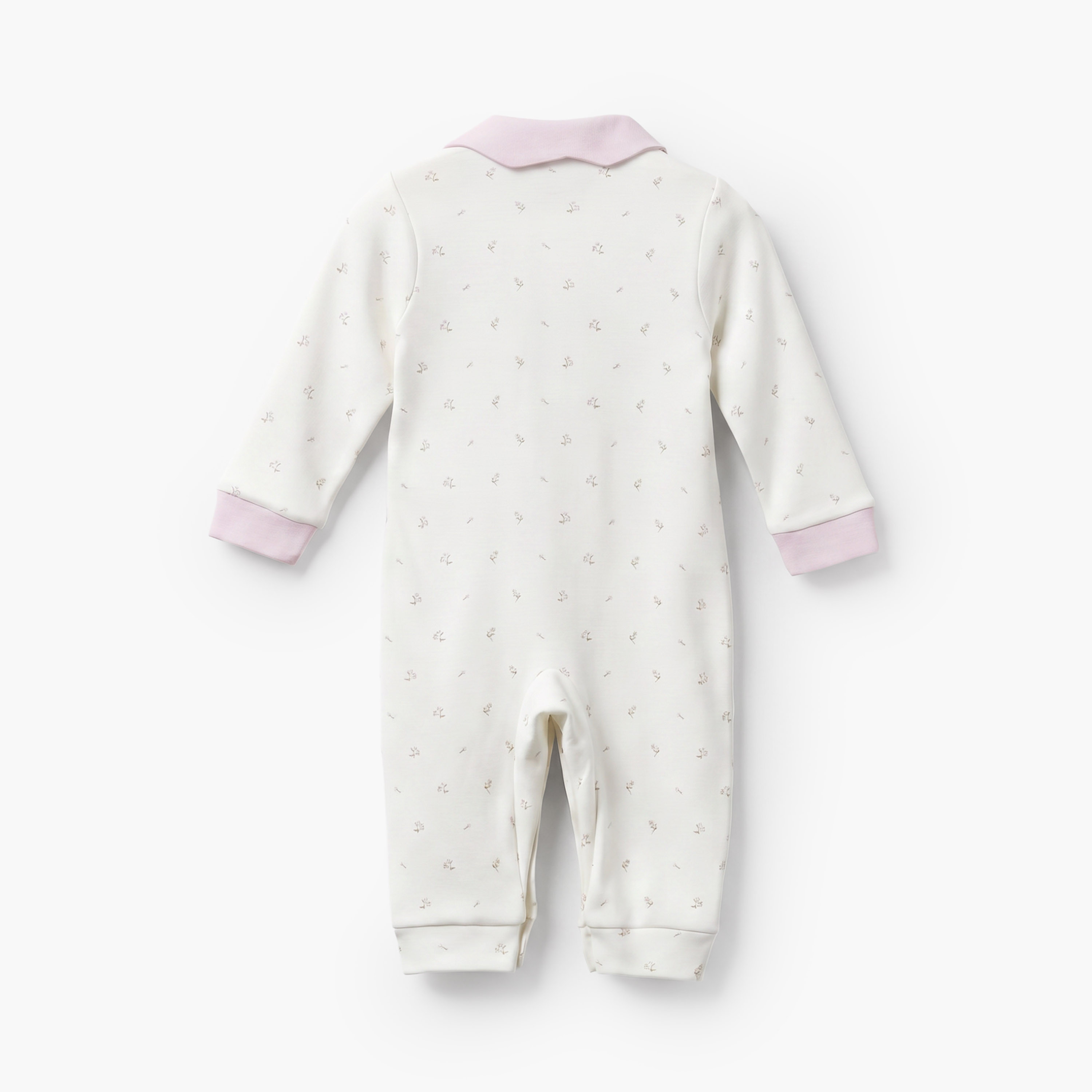 Giggles Collared Long Sleeves Sleepsuit with Floral Print-baby-girls-clothing-nightwear-sleepsuits-image-3