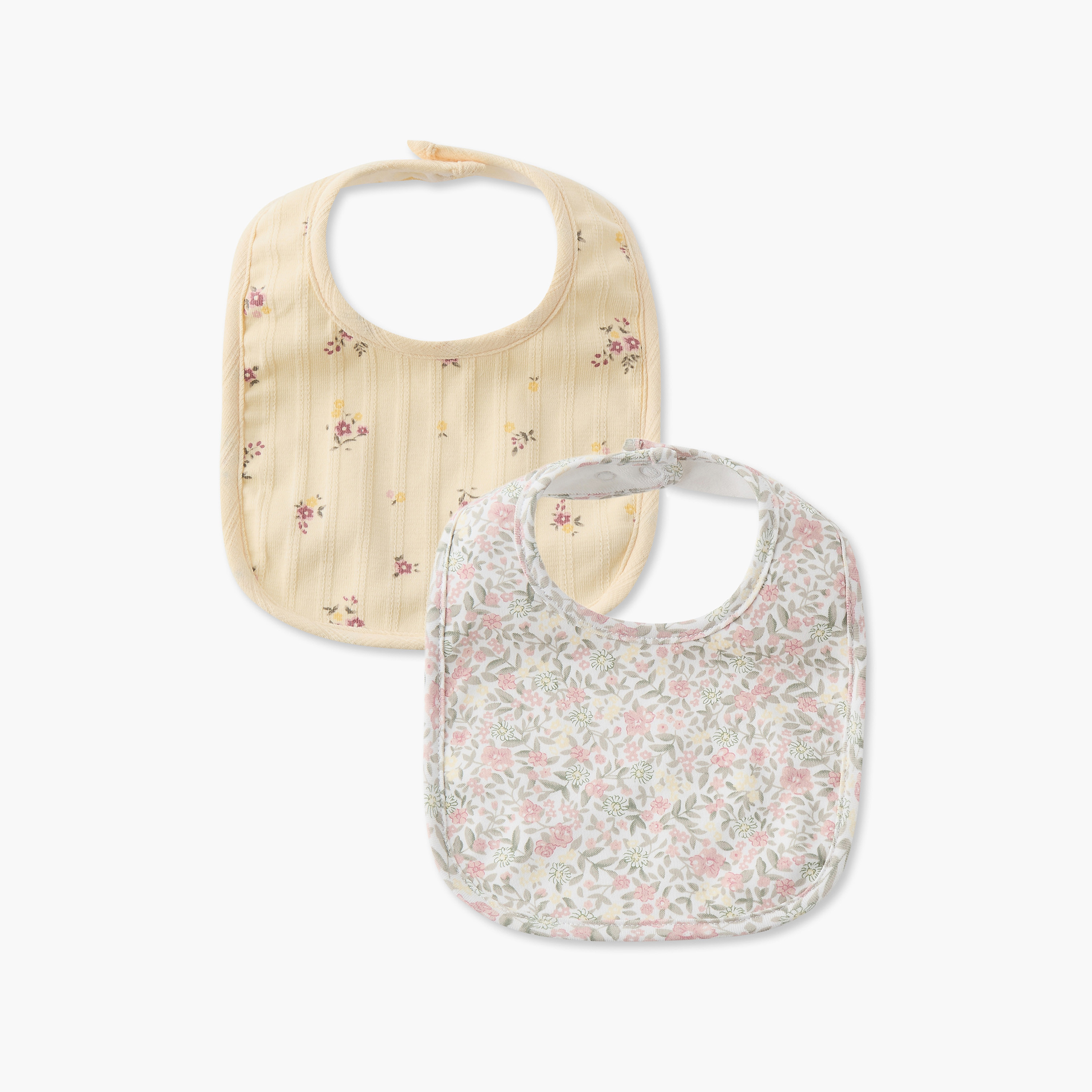 Pack of 2 Juniors Baby Bib with Floral Print-baby-feeding-bibs-image-1