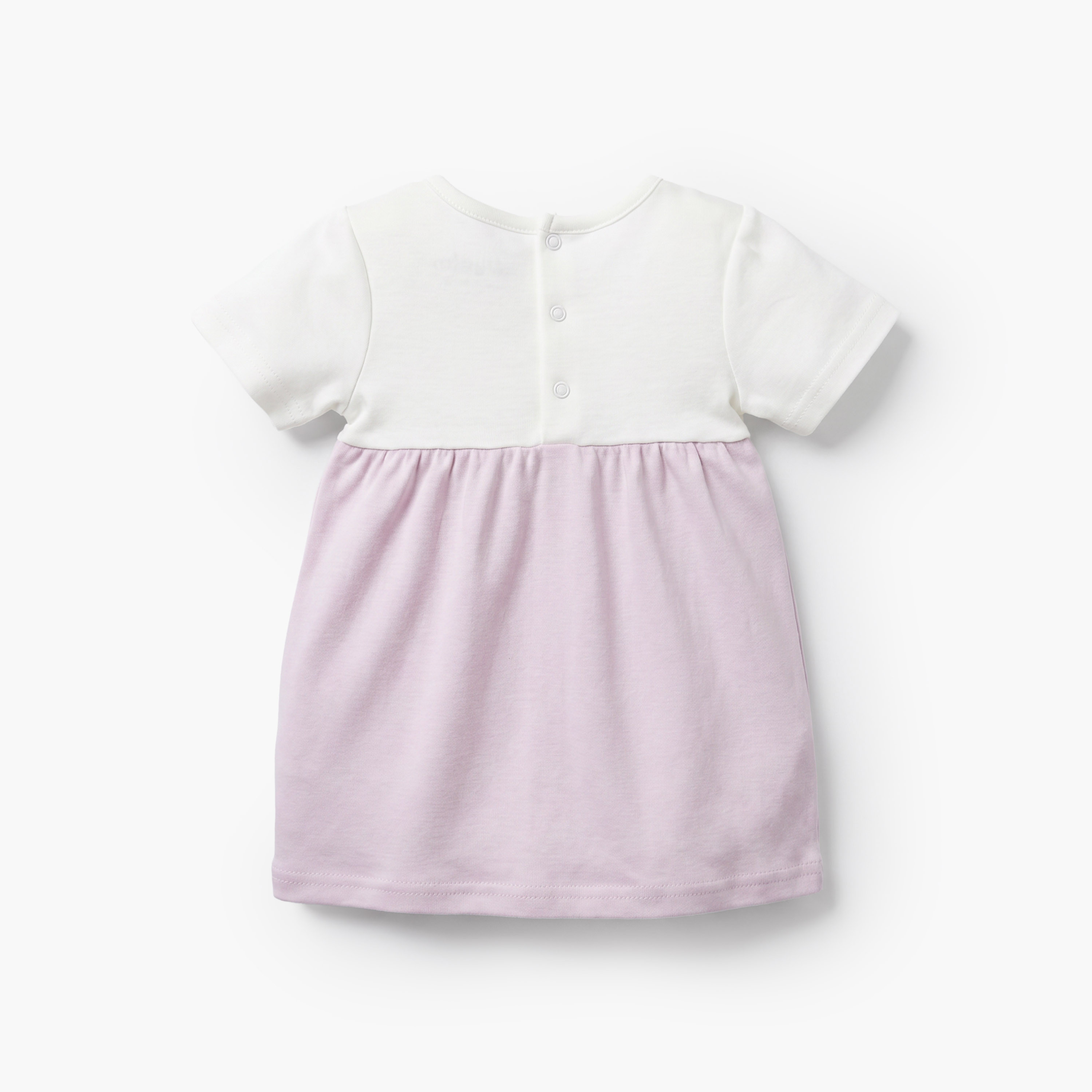 Giggles Round Neck Short Sleeves Knee Length A-line Dress with Floral Embroidery-baby-girls-clothing-dressesandjumpsuits-image-3