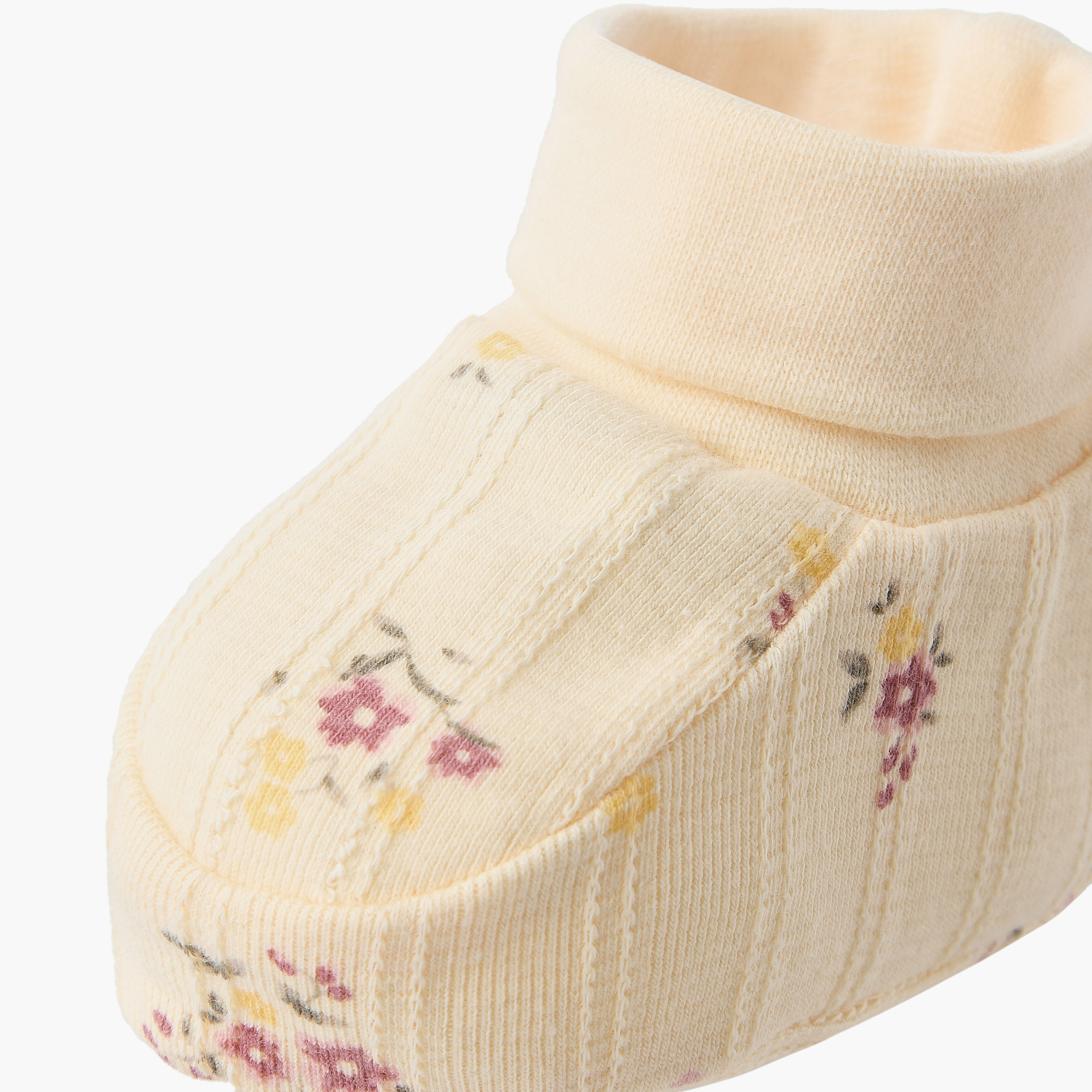 Pack of 2 Juniors Booties with Floral Print-baby-girls-shoes-booties-image-4