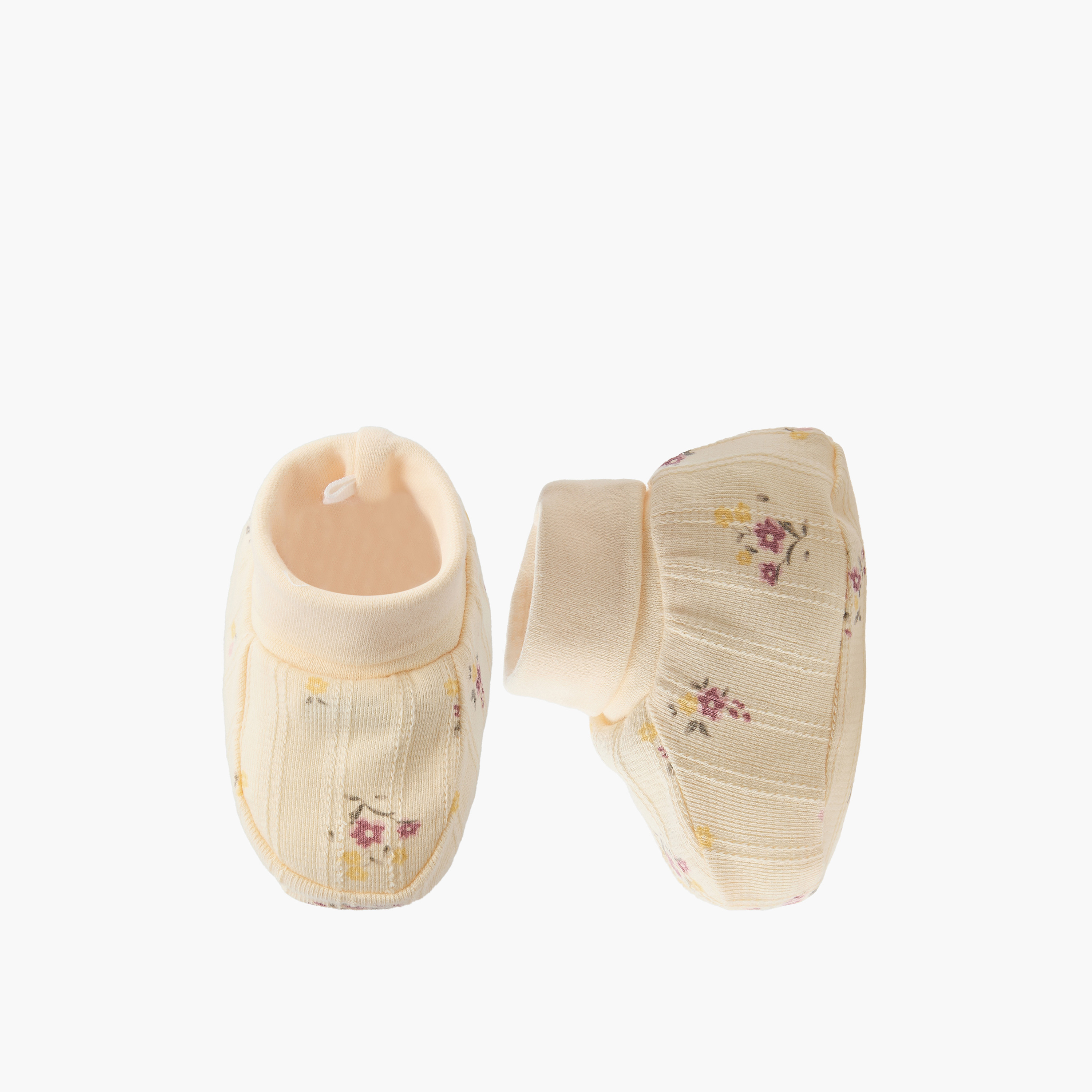 Pack of 2 Juniors Booties with Floral Print-baby-girls-shoes-booties-image-6